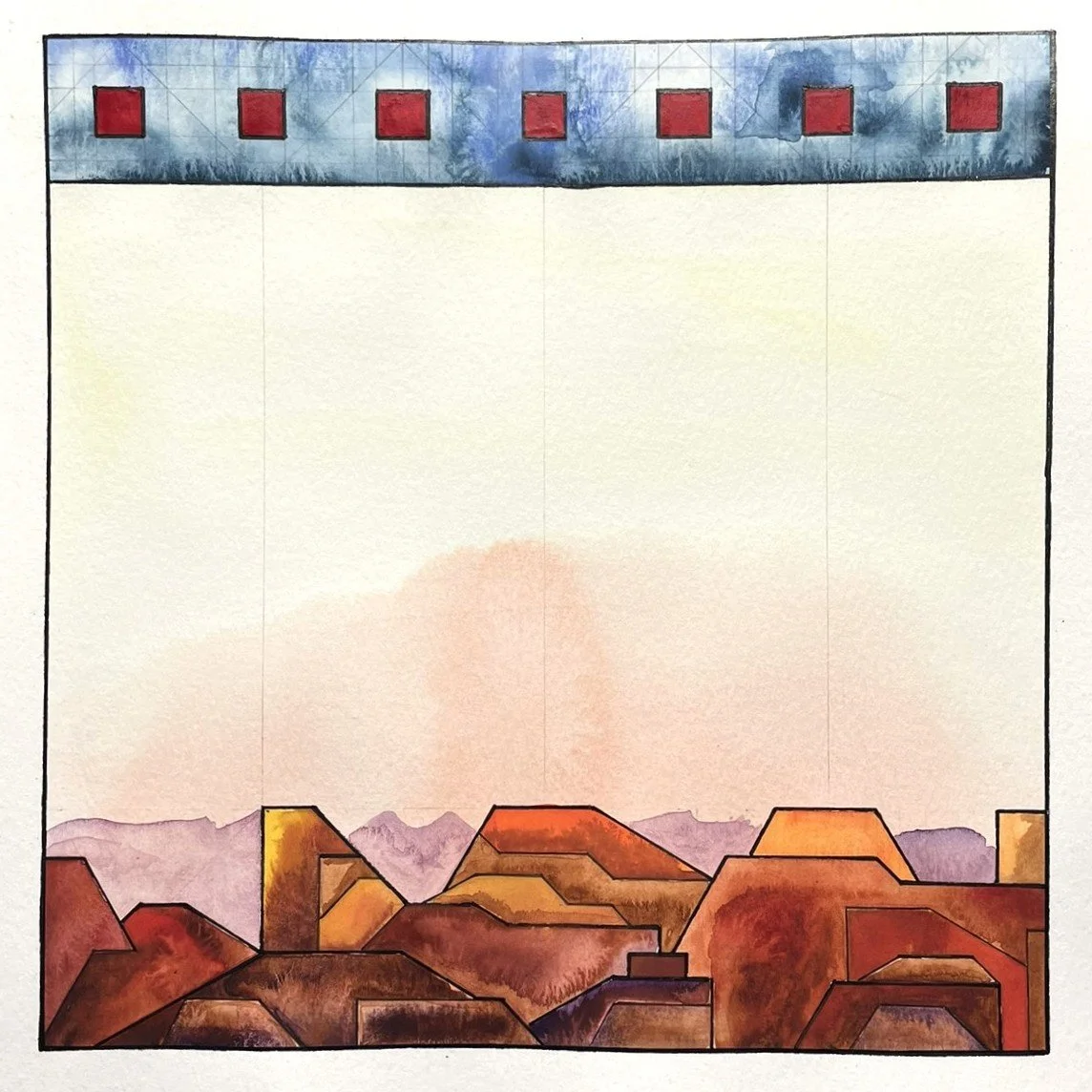 "Moab Rocks" Desert Landscape Watercolor Painting