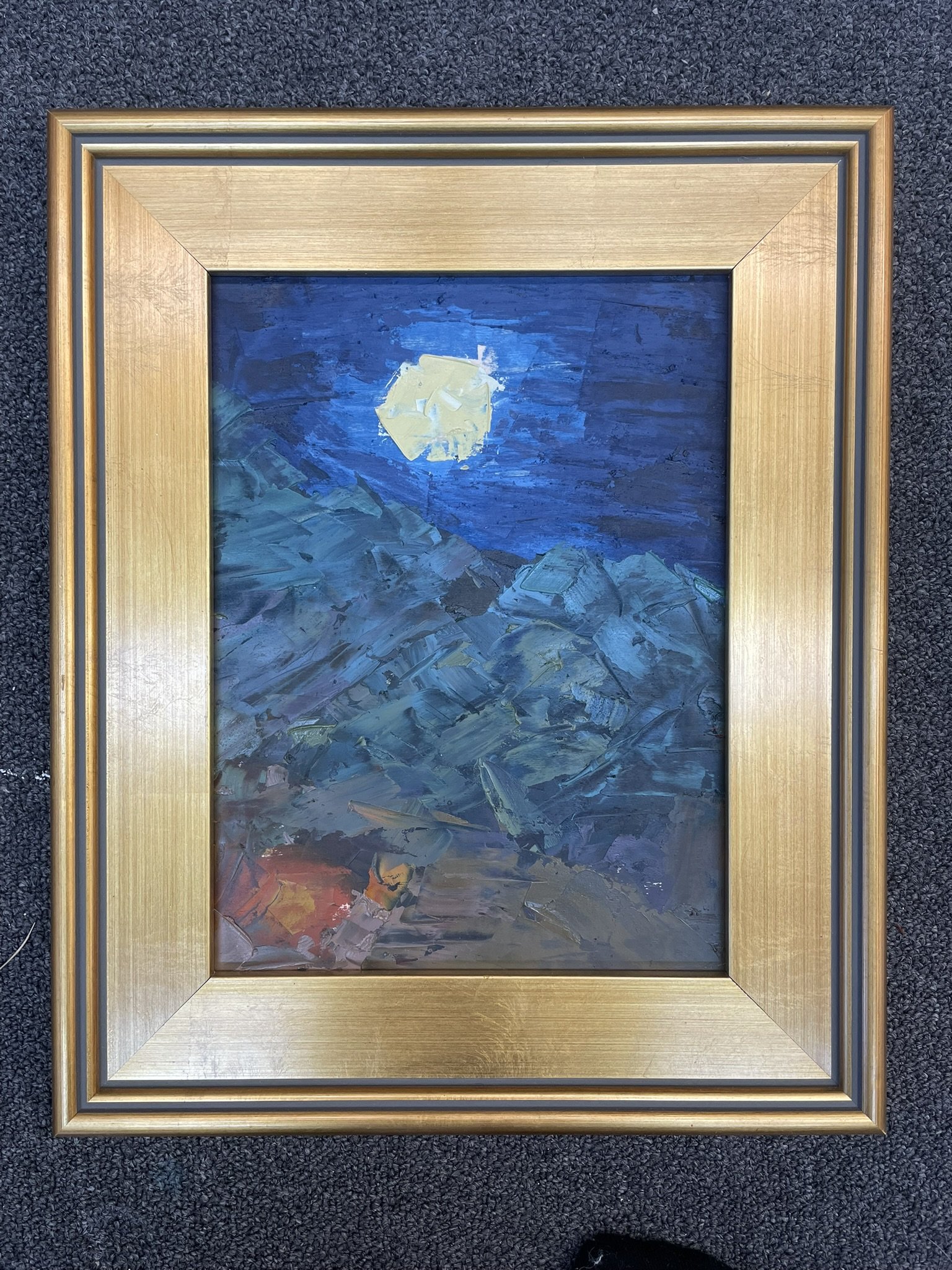 Moonlit Cowboy Camping Oil Painting