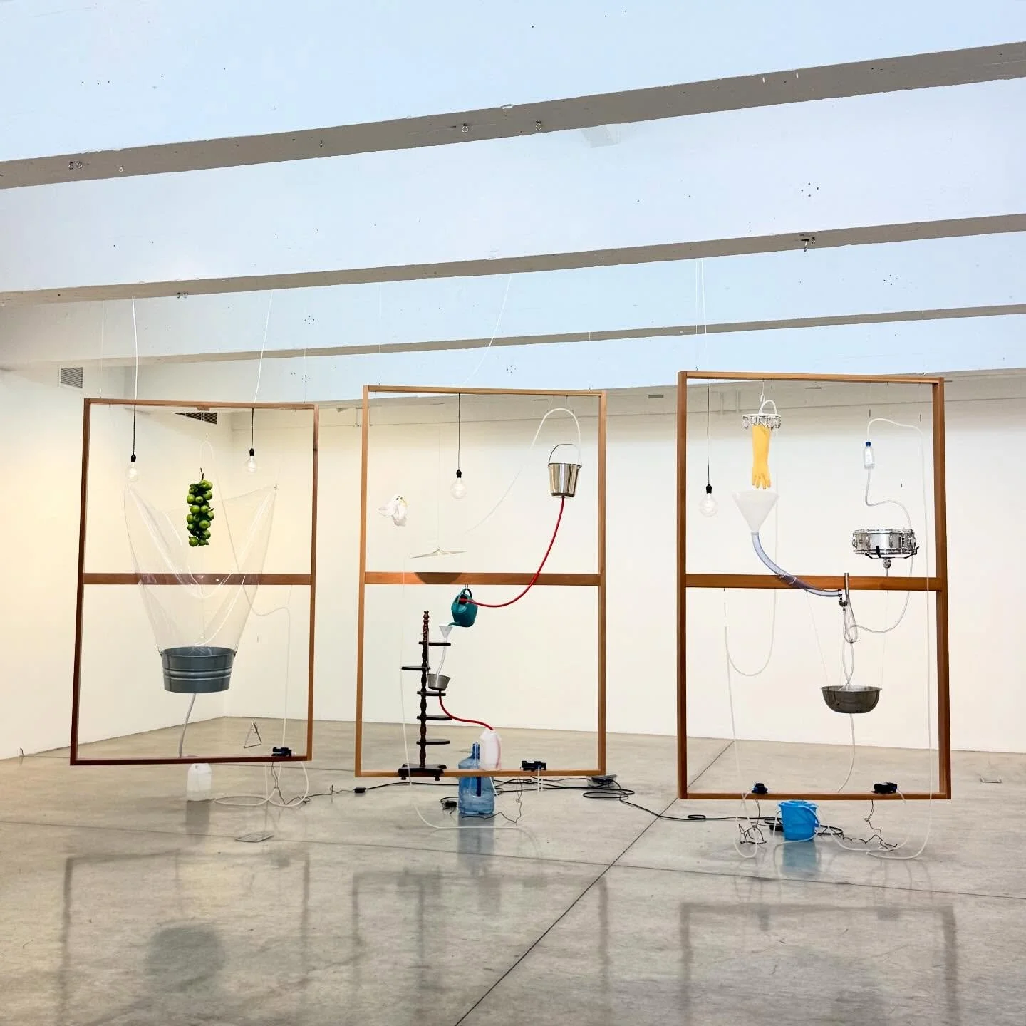 Closing Saturday, April 18 at @tanyabonakdargallery is Yuko Mohri&rsquo;s &lsquo;Falling Water Given&rsquo;. The artist&rsquo;s first solo exhibition with the gallery unfolds as a delicate system of leaks, loops, and living signals where nothing is f