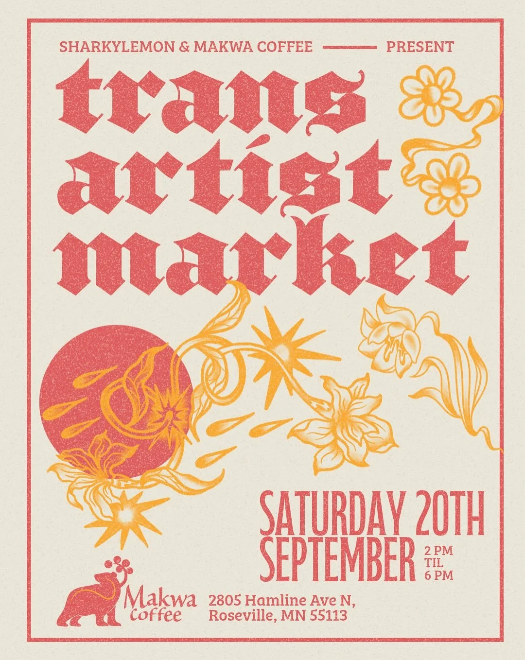 Let's celebrate TRANS ART and come together with good coffee and food, shall we? 🍂☕️

The Trans Artist Market is BACK at @makwacoffee this month! We are so grateful to @jamiebeckerfinn for hosting us and being such an incredible human/business owner