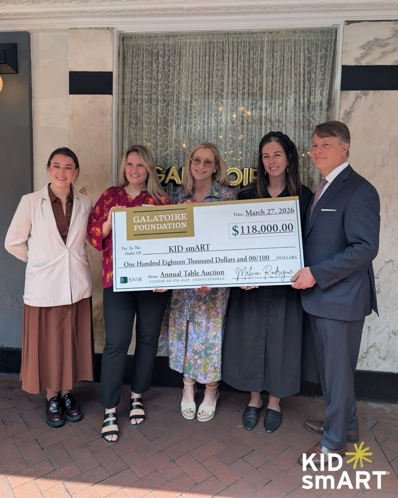 We are incredibly grateful to the Galatoire Foundation for hosting such an amazing fundraiser for their holiday and Mardi Gras table auctions. Thanks to their support and the generosity of all the fantastic attendees, KID smART was able to raise an a