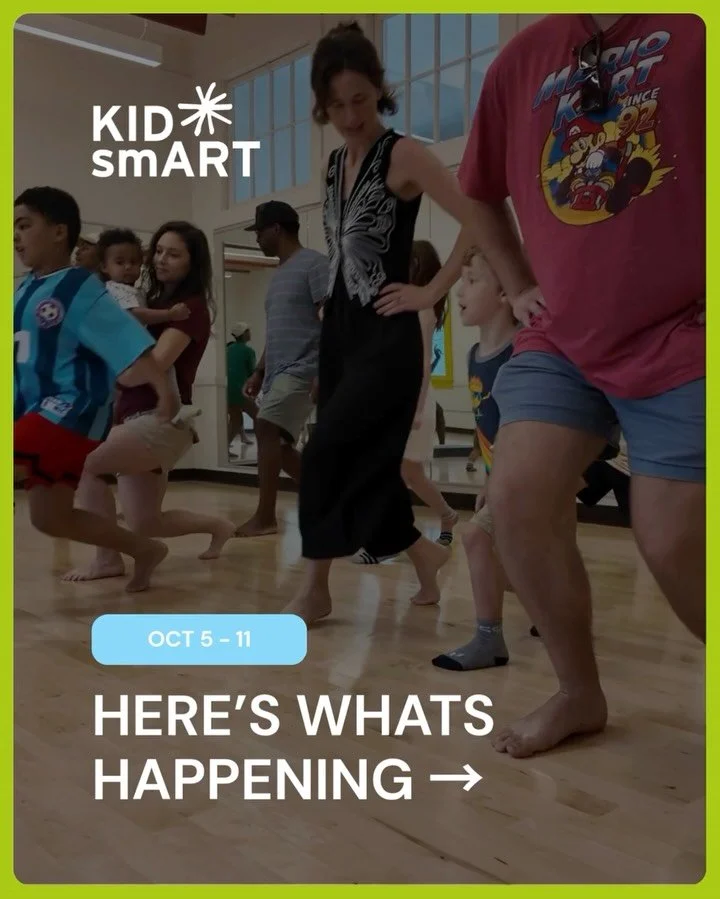 Here&rsquo;s what&rsquo;s happening at KID smART this week! 🎨✨ 

And last call to sign up for KID smART U! Use code FREEFALL at checkout to register for FREE.

🎨 Tues 10/6 | smARTIST in Residence: Brent Houzenga
Get messy and experiment with stenci