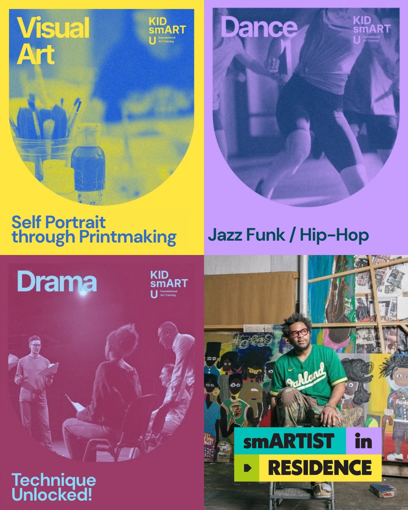 ✨ NOVEMBER PROGRAMMING IS ALMOST HERE! 💜

KSU Visual Art: Explore self-portraiture through printmaking.
KSU Dance: Find your rhythm with Jazz Funk / Hip-Hop.
KSU Drama: Build your skills with Technique Unlocked!
🎨 smARTIST in Residence: Join New Or
