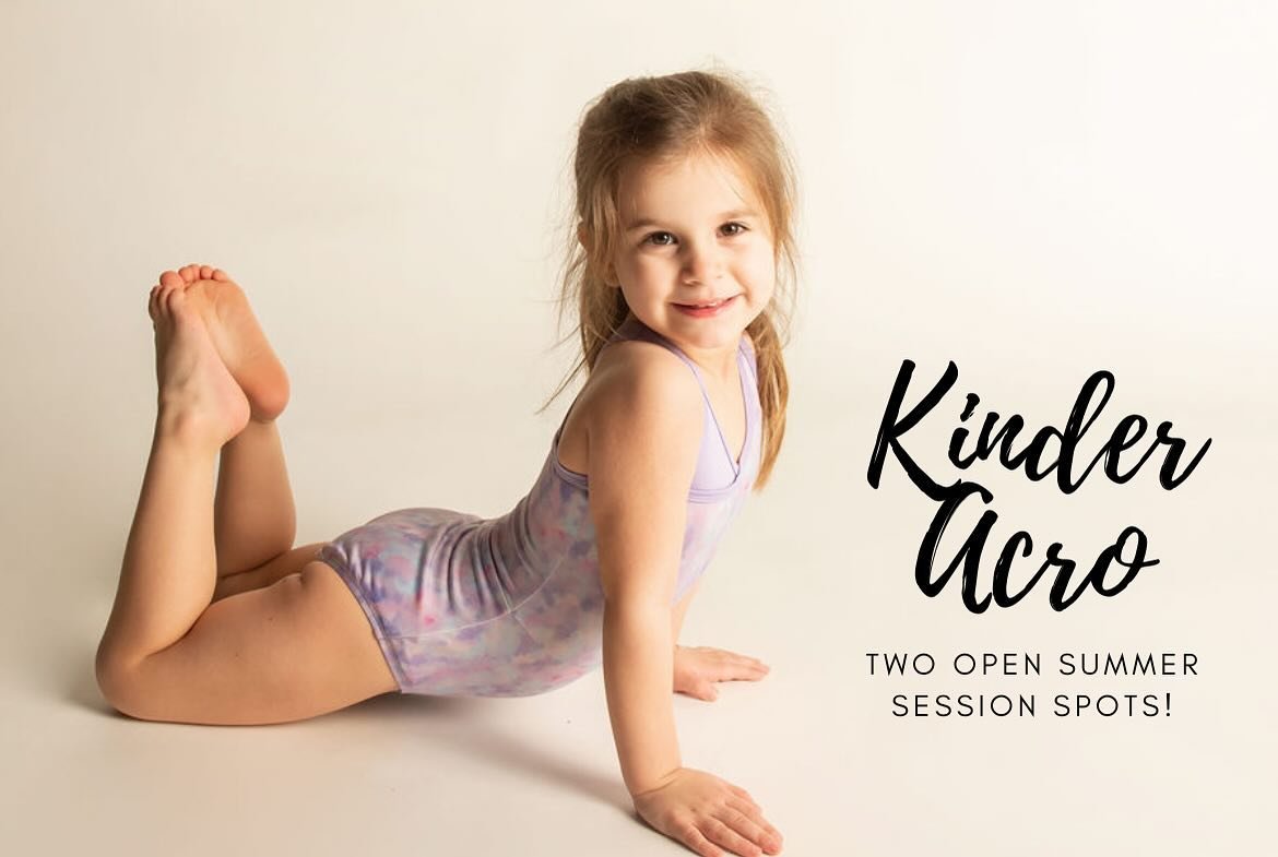 We adore our precious Kinder Acro babies! Come join us this summer!

🧡✨🚨 TWO SPOTS left in our Kinder Acro class for Summer Session! We&rsquo;d love for you to join us each week:

&bull; Wednesdays, 4:30-5pm
&bull; Ages 3-5
&bull; $70 tuition cover