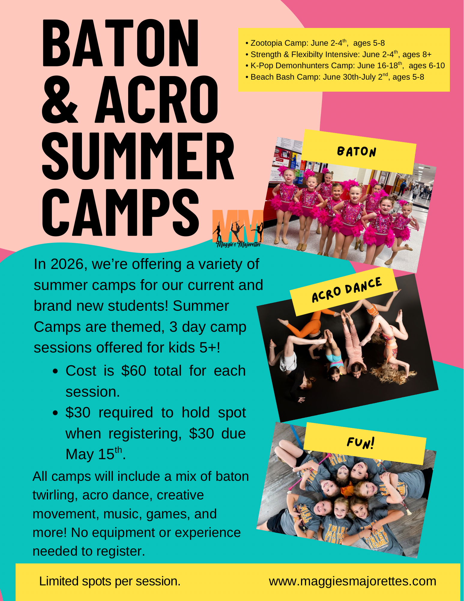 Summer Camp Acro Dance Baton Twirling West Tennessee