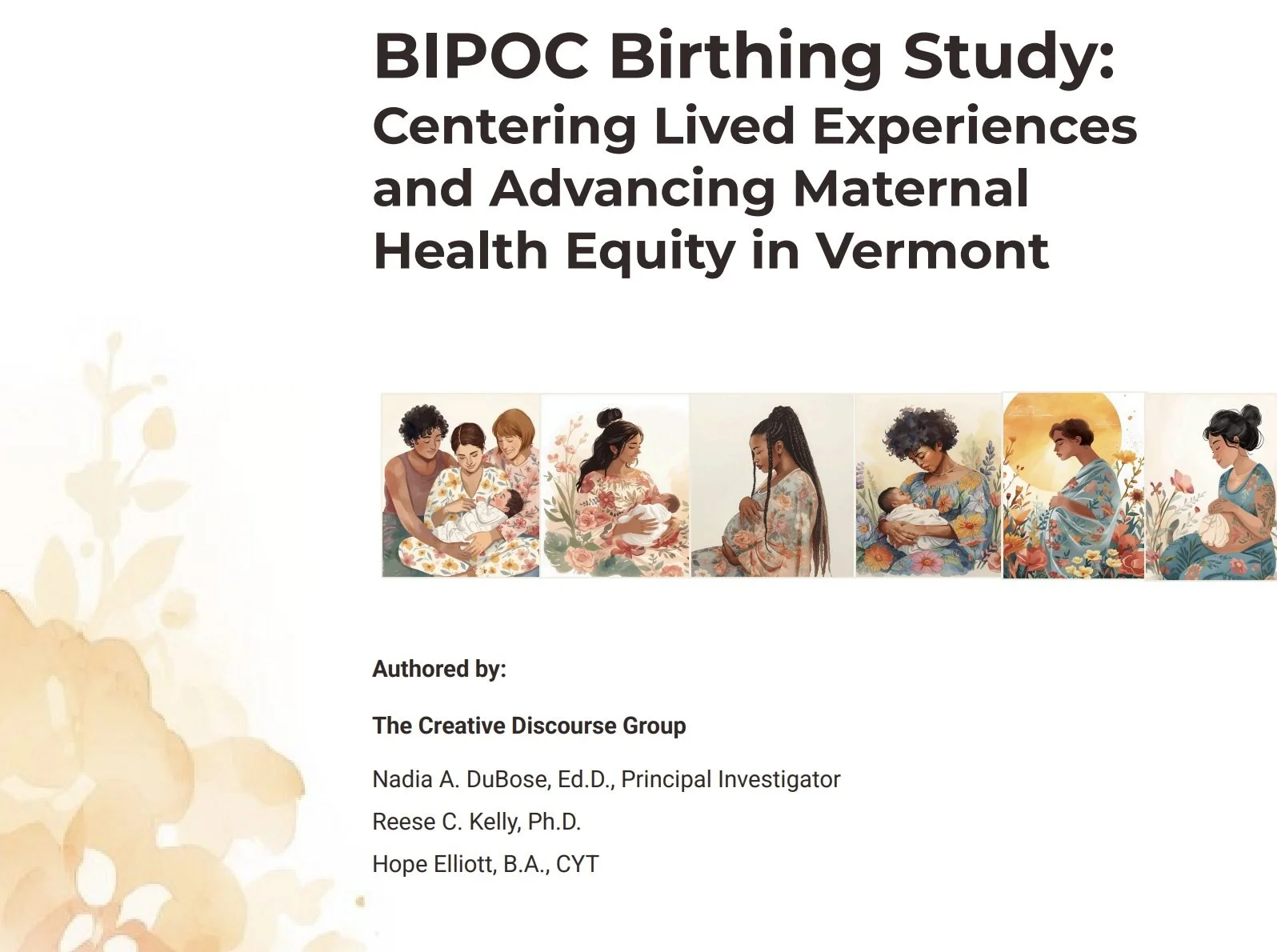 Vermont BIPOC Birthing Study Released: Centering Community Voices to Advance Maternal Health Equity