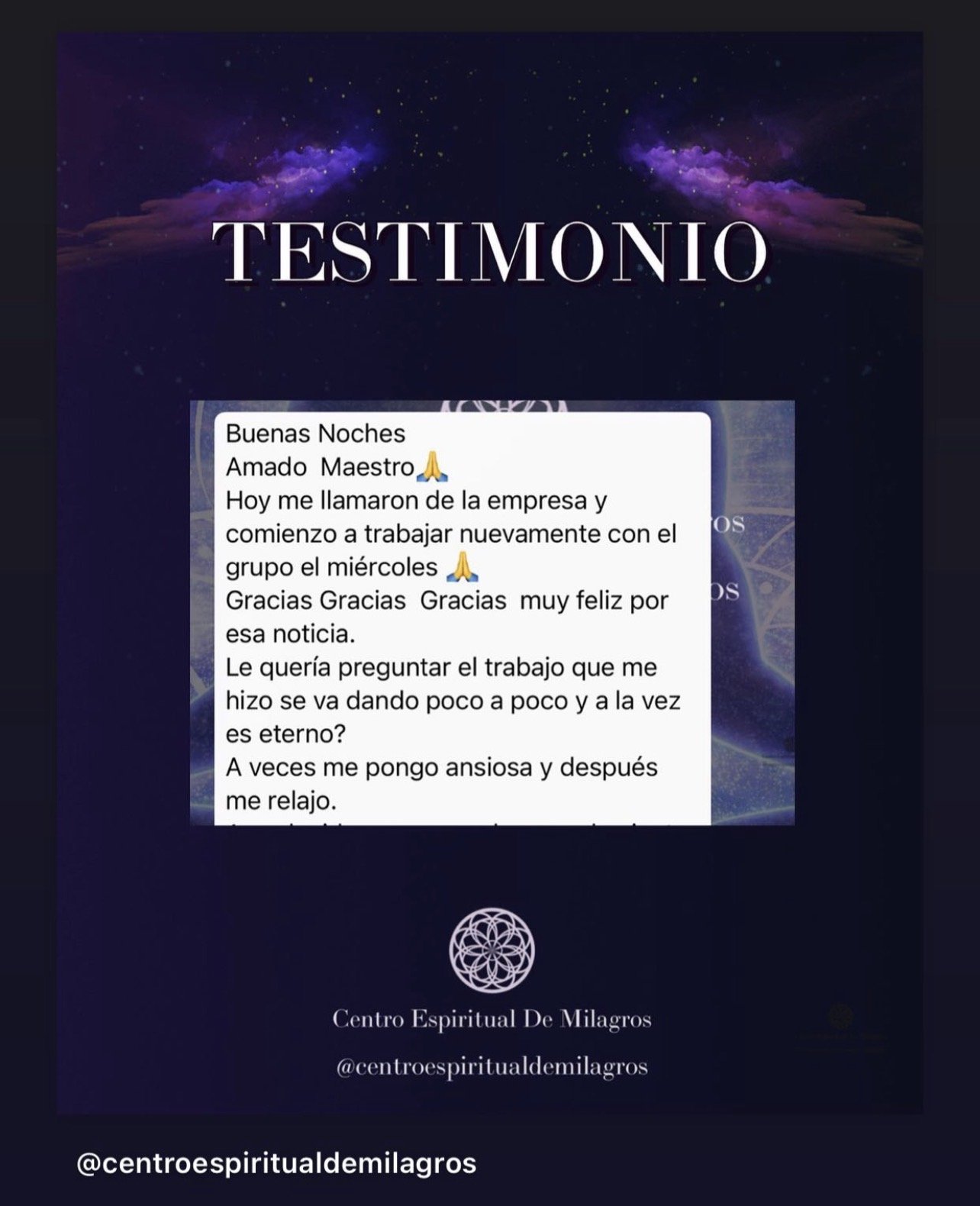 Testimonio por WhatsApp sobre el regreso al trabajo, compartido con autorización.