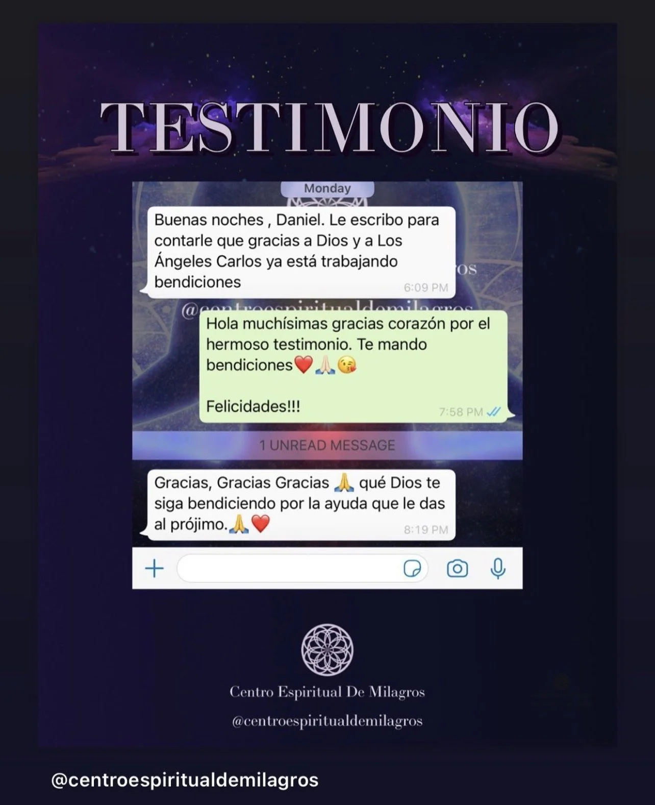 Testimonio por WhatsApp sobre una oportunidad de empleo, compartido con autorización.