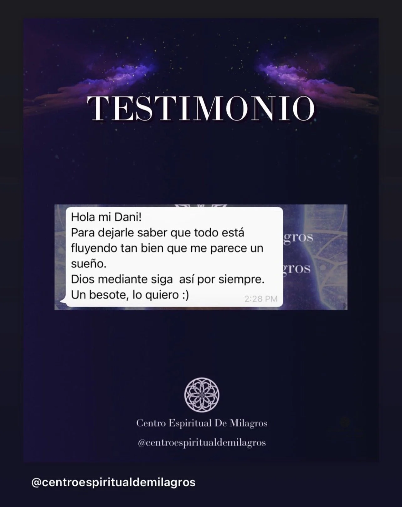 Mensaje de agradecimiento por WhatsApp, compartido con autorización.