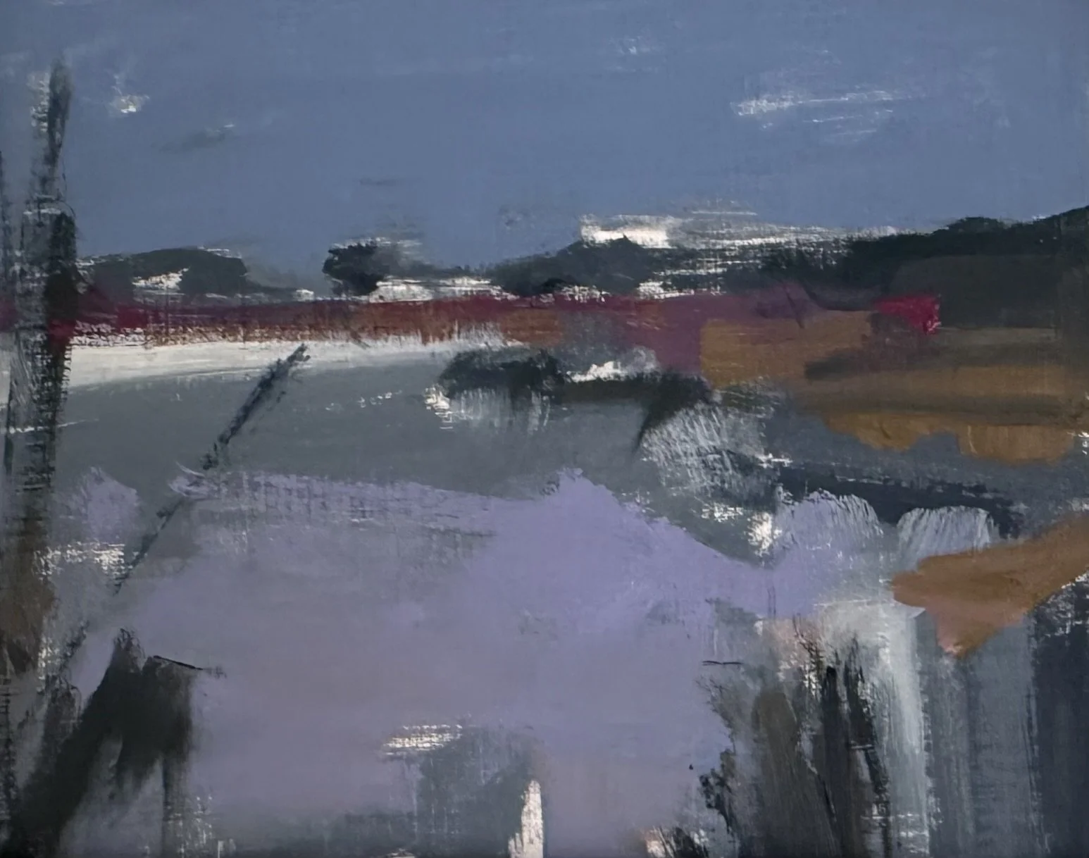  Moon Pond, study  4 3/4 x 5 1/2 inches Oil on Paper