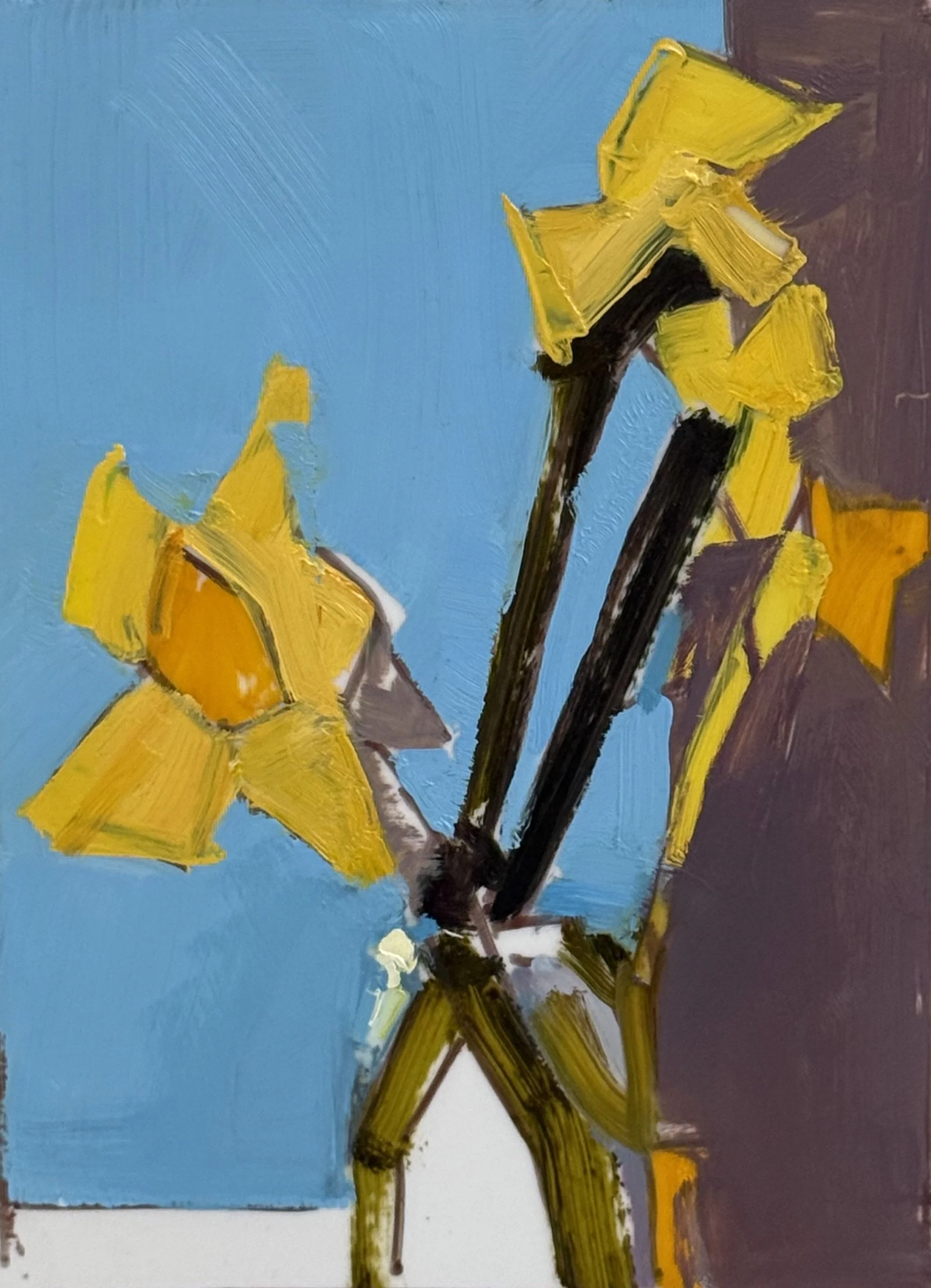  Spring Yellows  7 x 5 inches Oil on Duralar   SOLD 