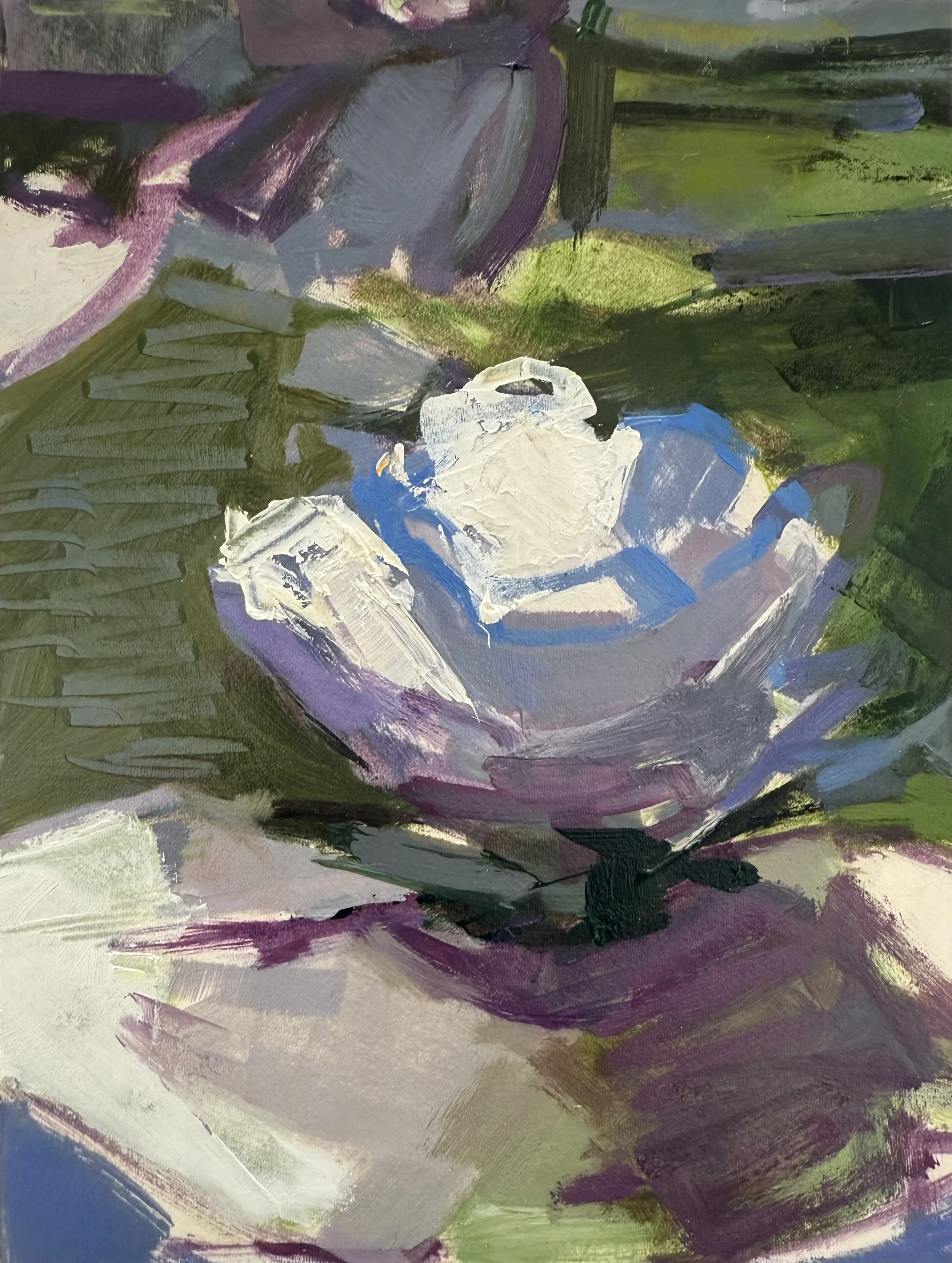  Violet Shadows  8 x 6 inches Oil on Paper 