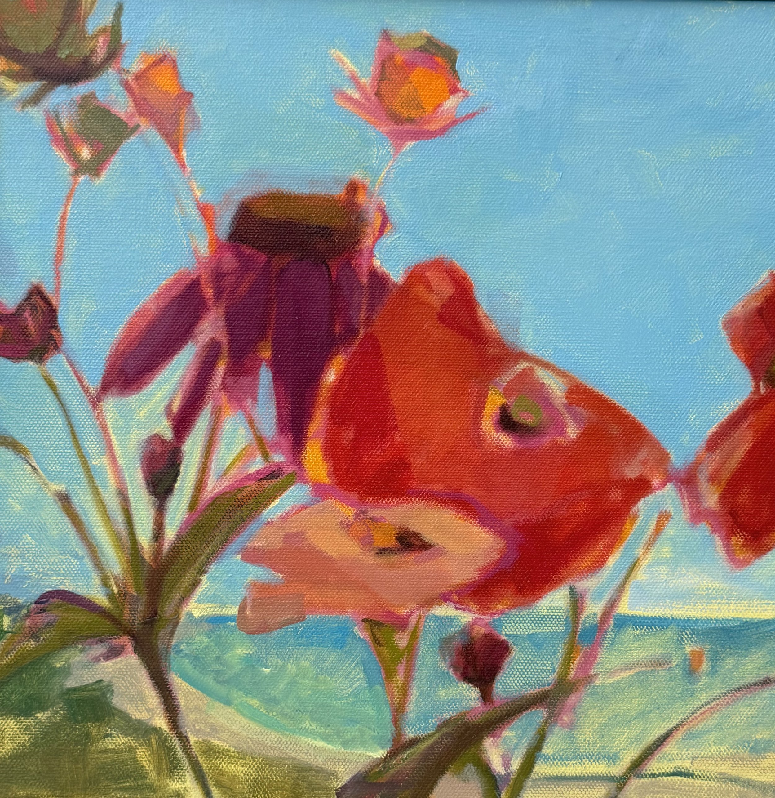  Beach Garden  12 x 12 inches Oil on Canvas