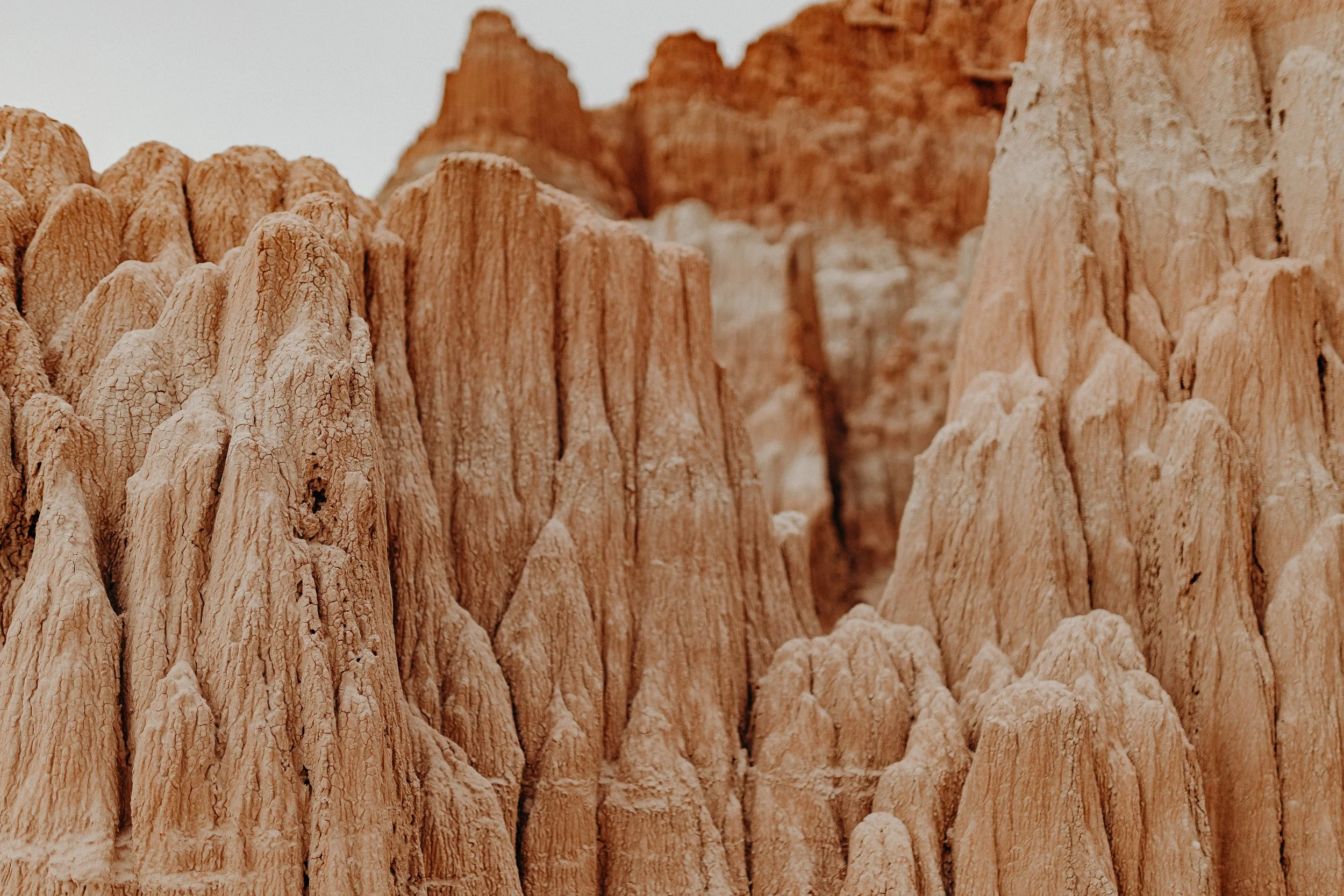 Orange clay and rock at Cathedral Gorge State Park