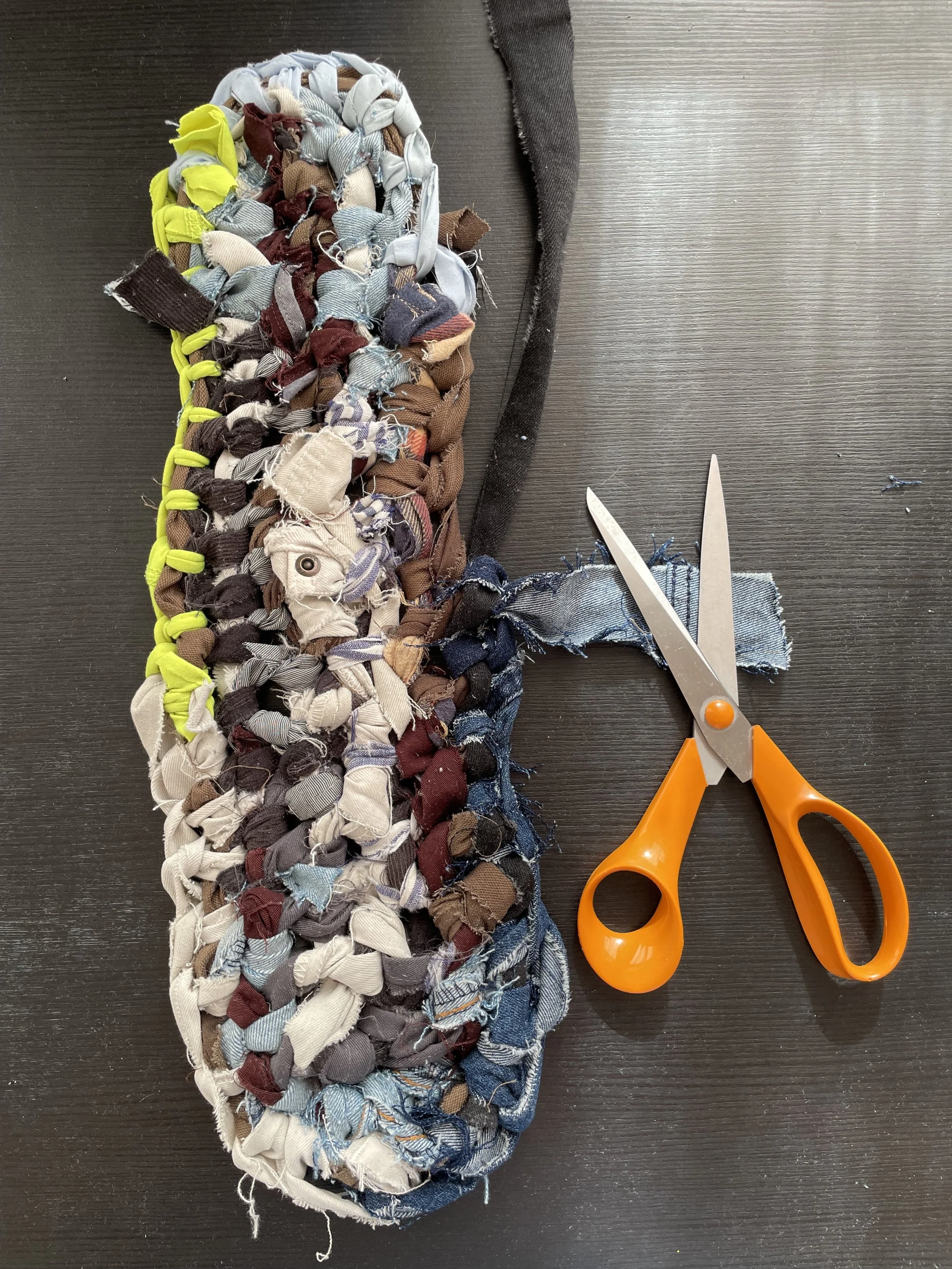 rag rug in progress