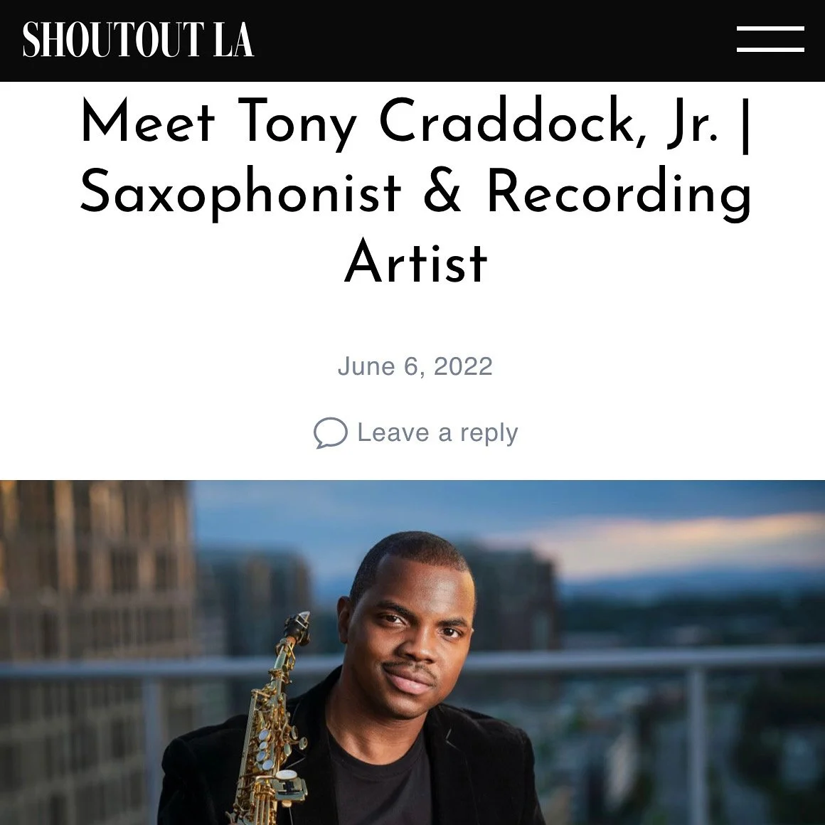 Check out Tony's interview with Shoutout LA