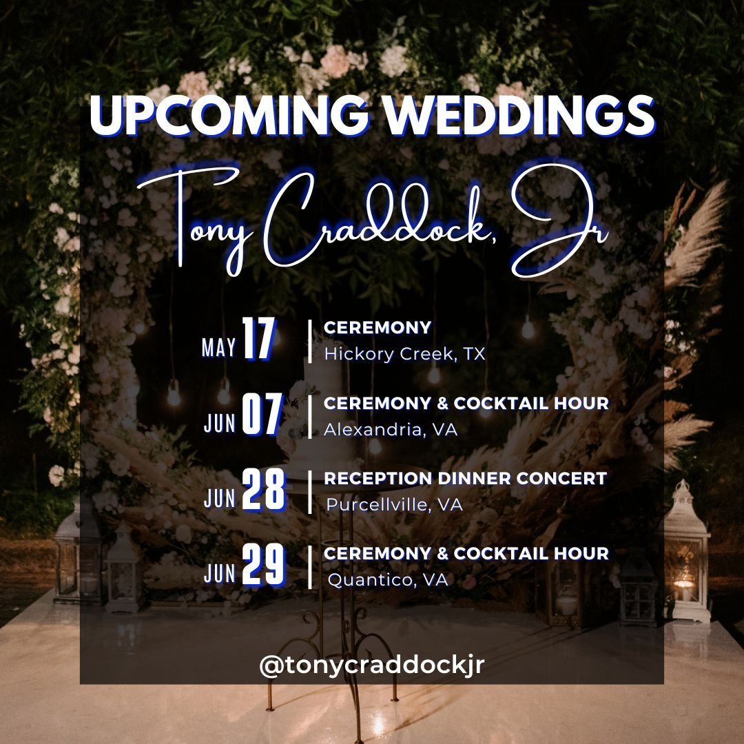 I'm looking forward to celebrating with couples on their wedding day!

If you're looking for music for your wedding, be sure to reach out.

#tonycraddockjr #coldfrontmusic #saxophonist #weddingmusic #weddingentertainment #weddingmusician #livemusic #