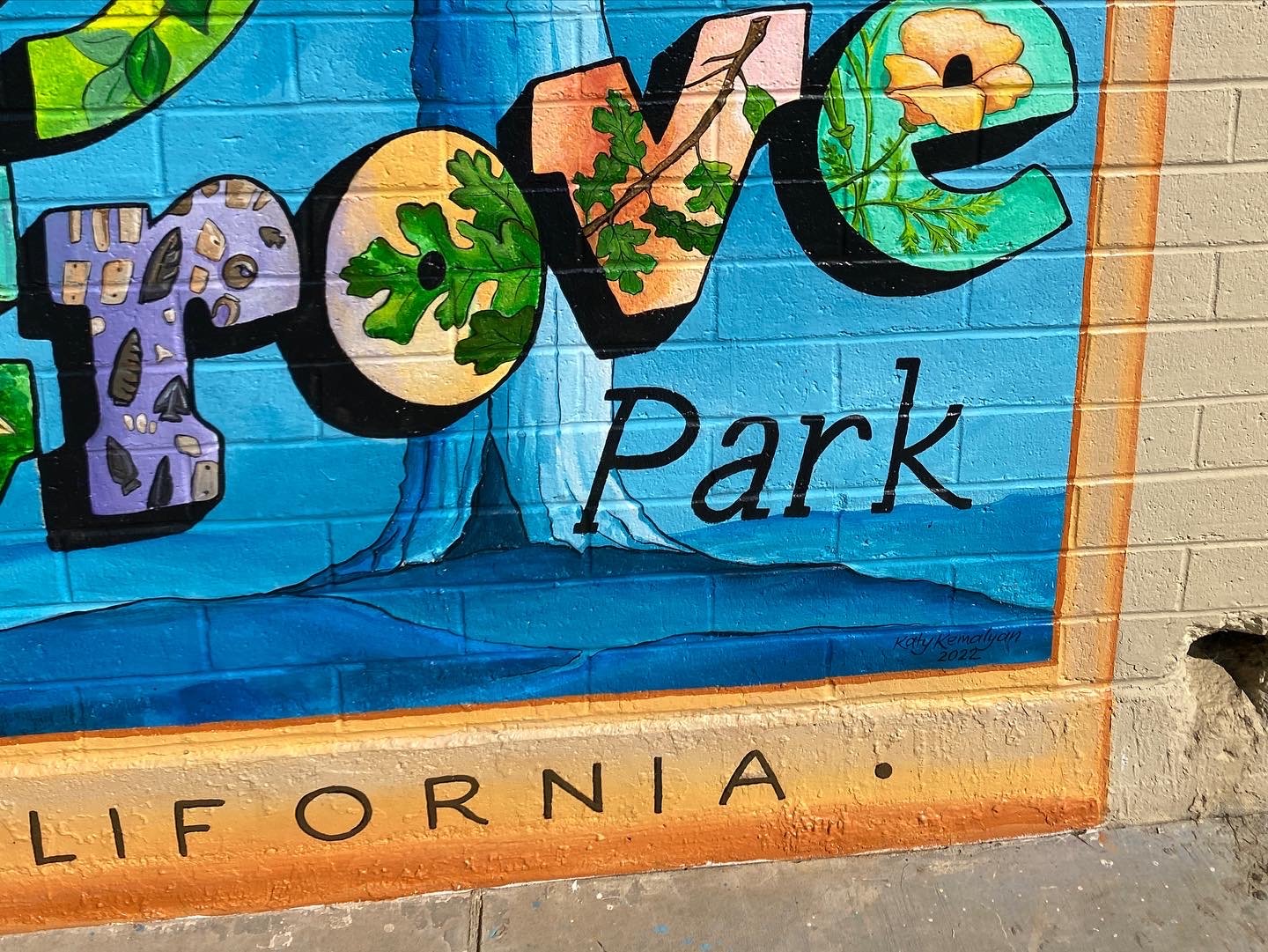 Mural at Mooney Grove Park, Visalia, CA. 2022. 
