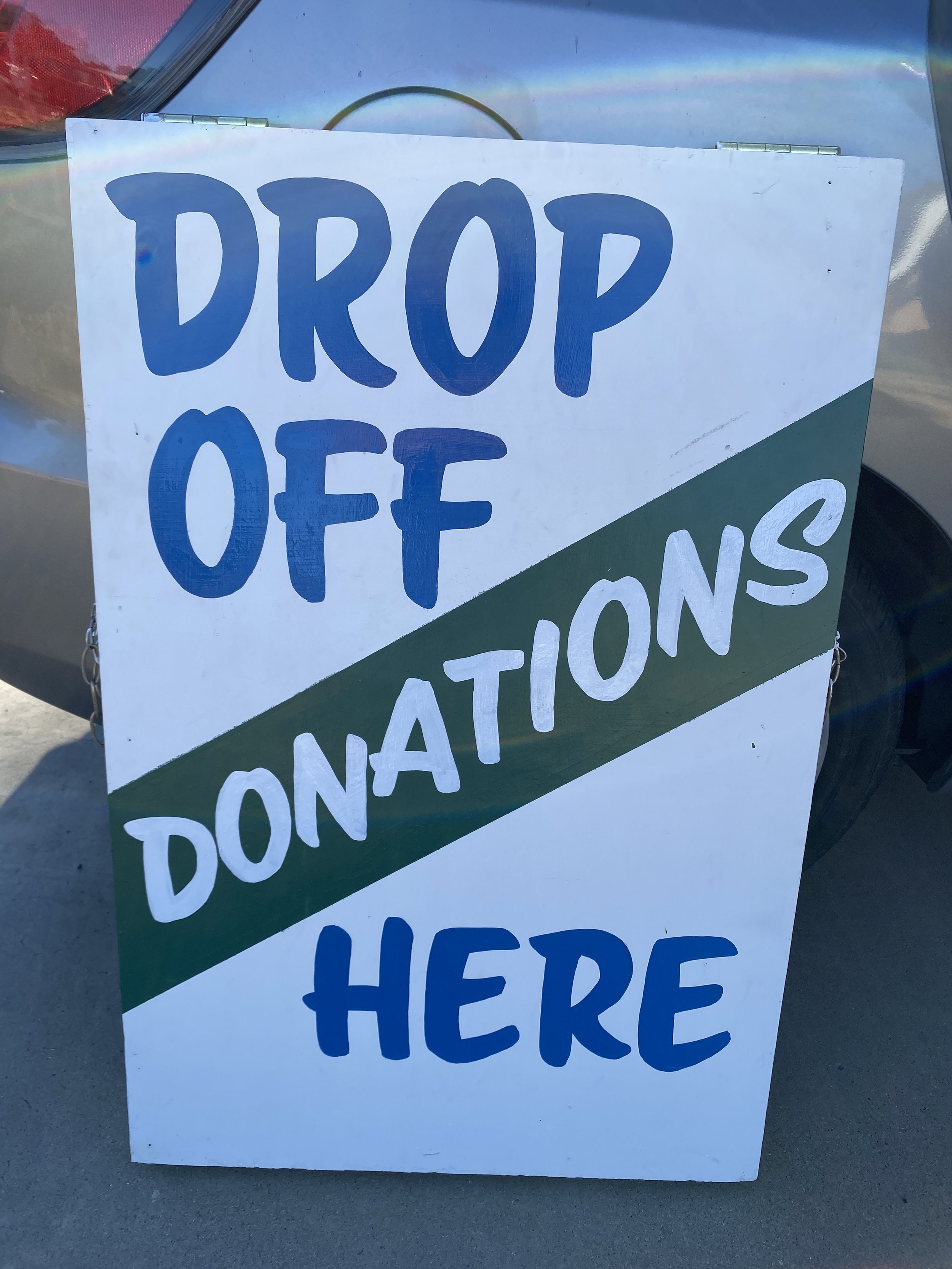 Hand-lettered Donation sign for Habitat for Humanity of Tulare/Kings Counties, Visalia, CA. 2022. 