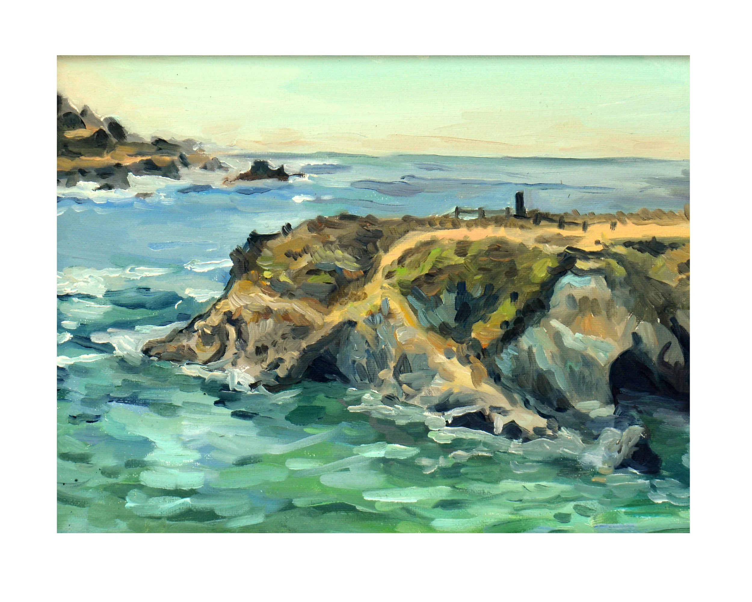 Mendocino- Tuesday morning, oil on canvas, 8"x10", 2019. 