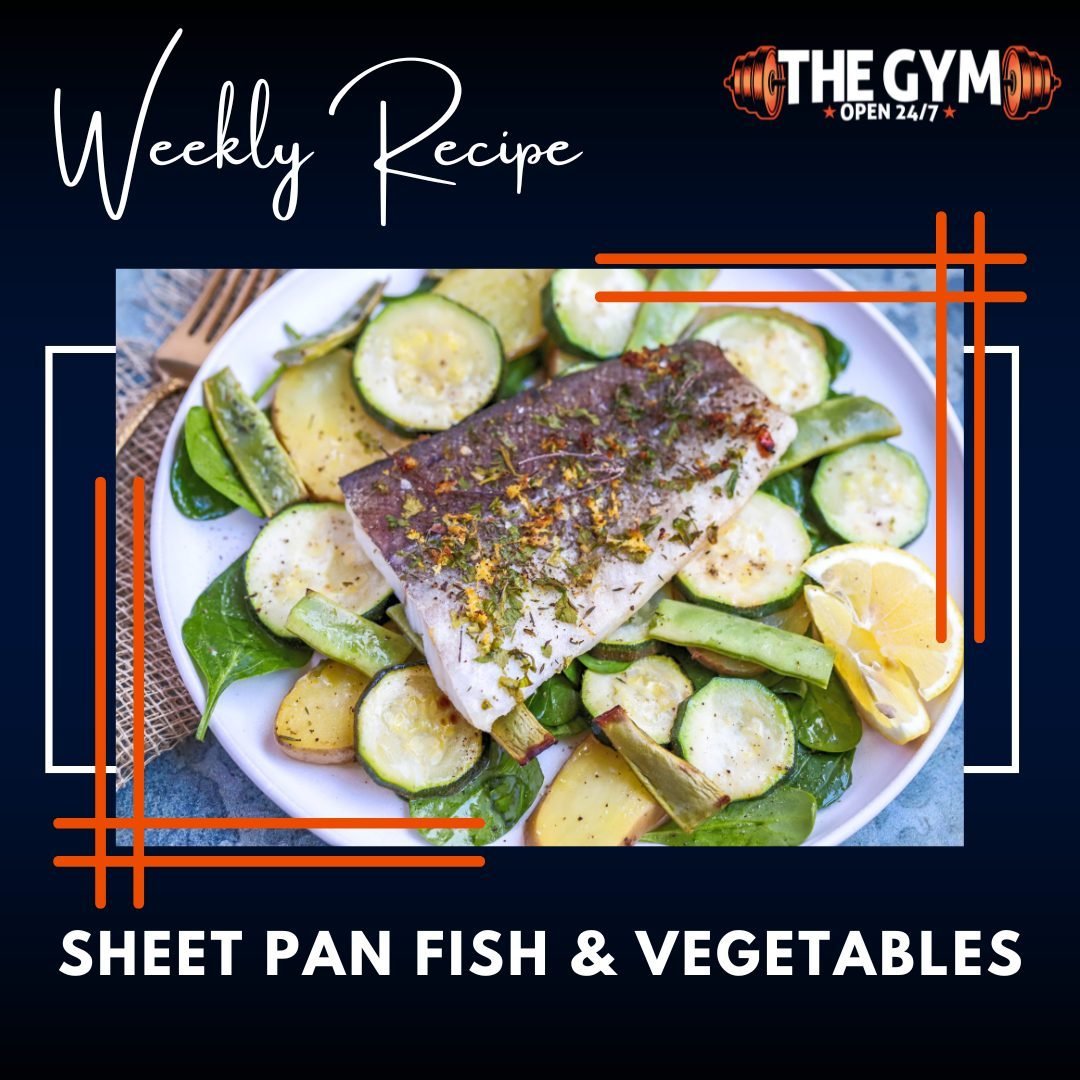 🐟SHEET PAN FISH &amp; VEGETABLES🐟⁠
⁠
Prep: 10 mins⁠
Cook: 25 mins⁠
⁠
What you need:⁠
⁠
🔹 2 medium zucchinis, sliced thin⁠
🔹 60g baby spinach⁠
🔹 2-3 baby potatoes, sliced thin⁠
🔹 160g flat green beans or snow peas⁠
🔹 2 tbsp. olive oil sea salt 