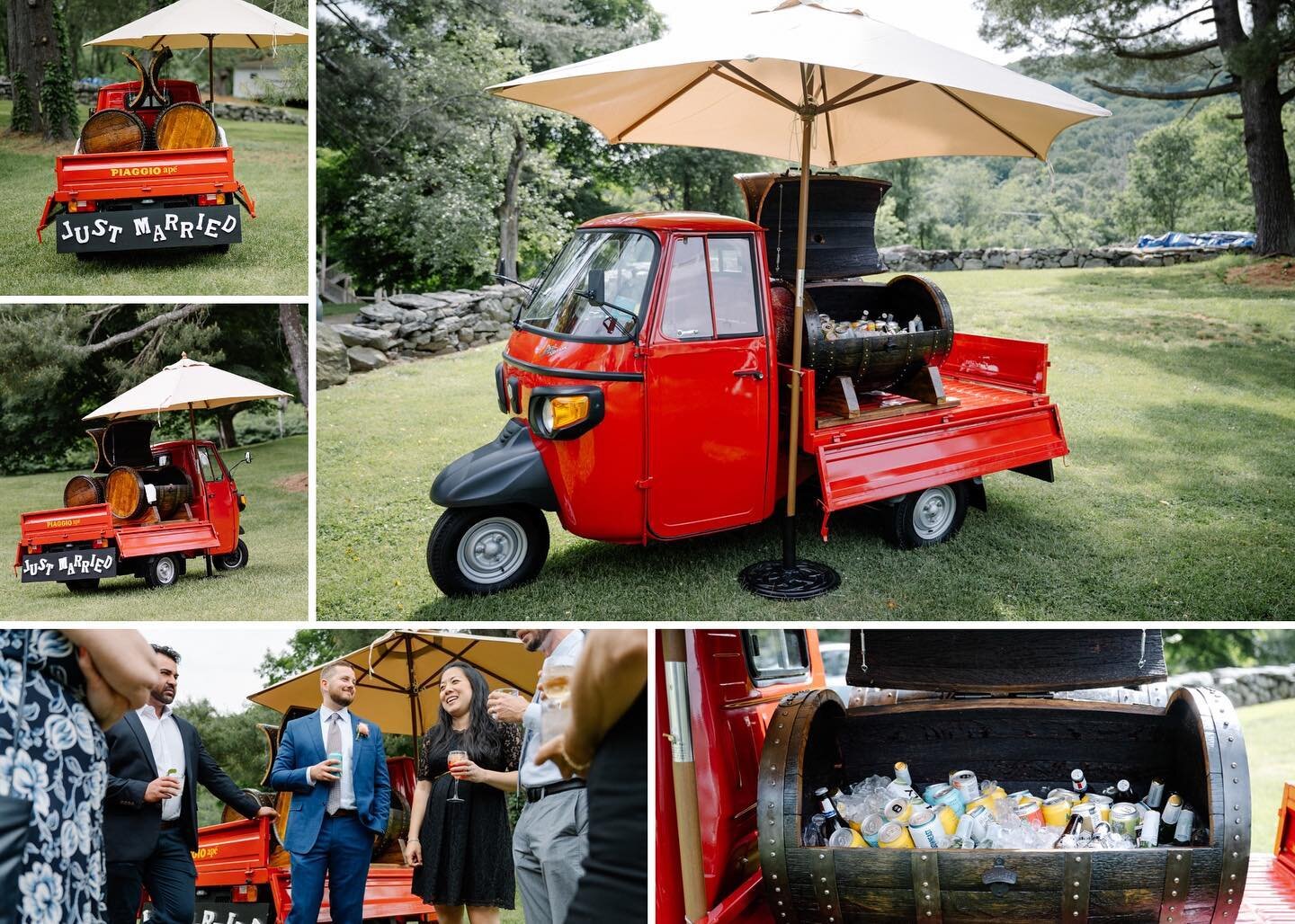 Fiery red hot new Italian Piaggio Ape Mobile Bar rolling out to your next event&hellip;

#mobilebar #piaggioape #italianpiaggio #weddings #weddingreception #weddingseason #privateevents #winebarrels #baronwheels #customizedbar #summersoiree #rrevents