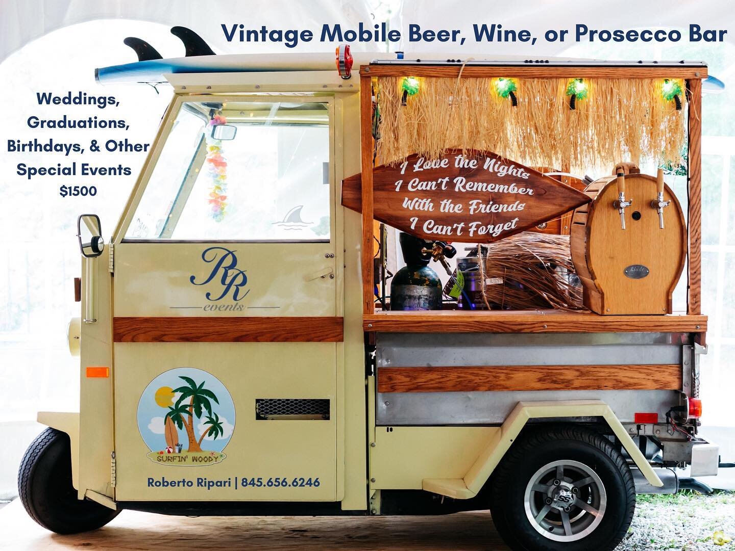 Unique customized mobile bar tap for beer, wine, or Prosecco for your next special event. 

#weddings #graduation #rreventsny
