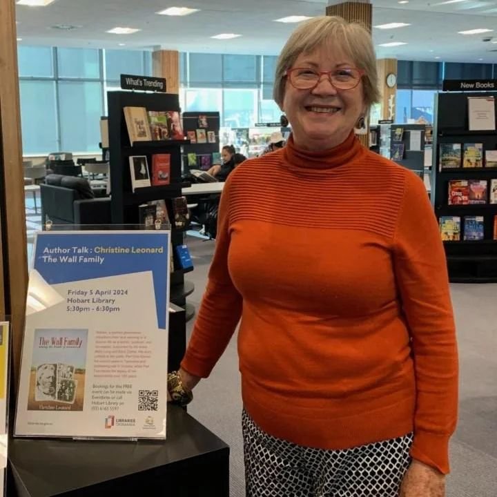 My first Library talk 5 April in Hobart. Everyone was so supportive, thank you. Libraries Tasmania holds copies of The Wall Family weaving the threads of memories. As an indie author the encouragement is huge