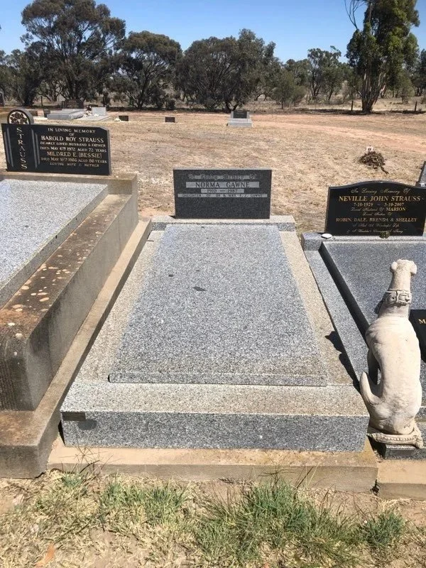 Norma Gawne, William Wall Jnr's granddaughter - Jeparit cemetery