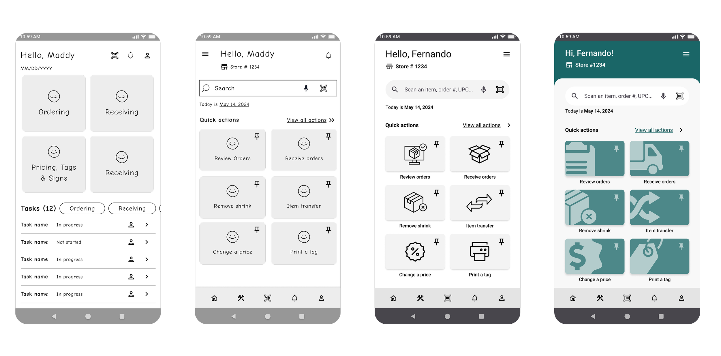 We rapidly co-designed, tested and iterated with end-users moving from low to high fidelity.