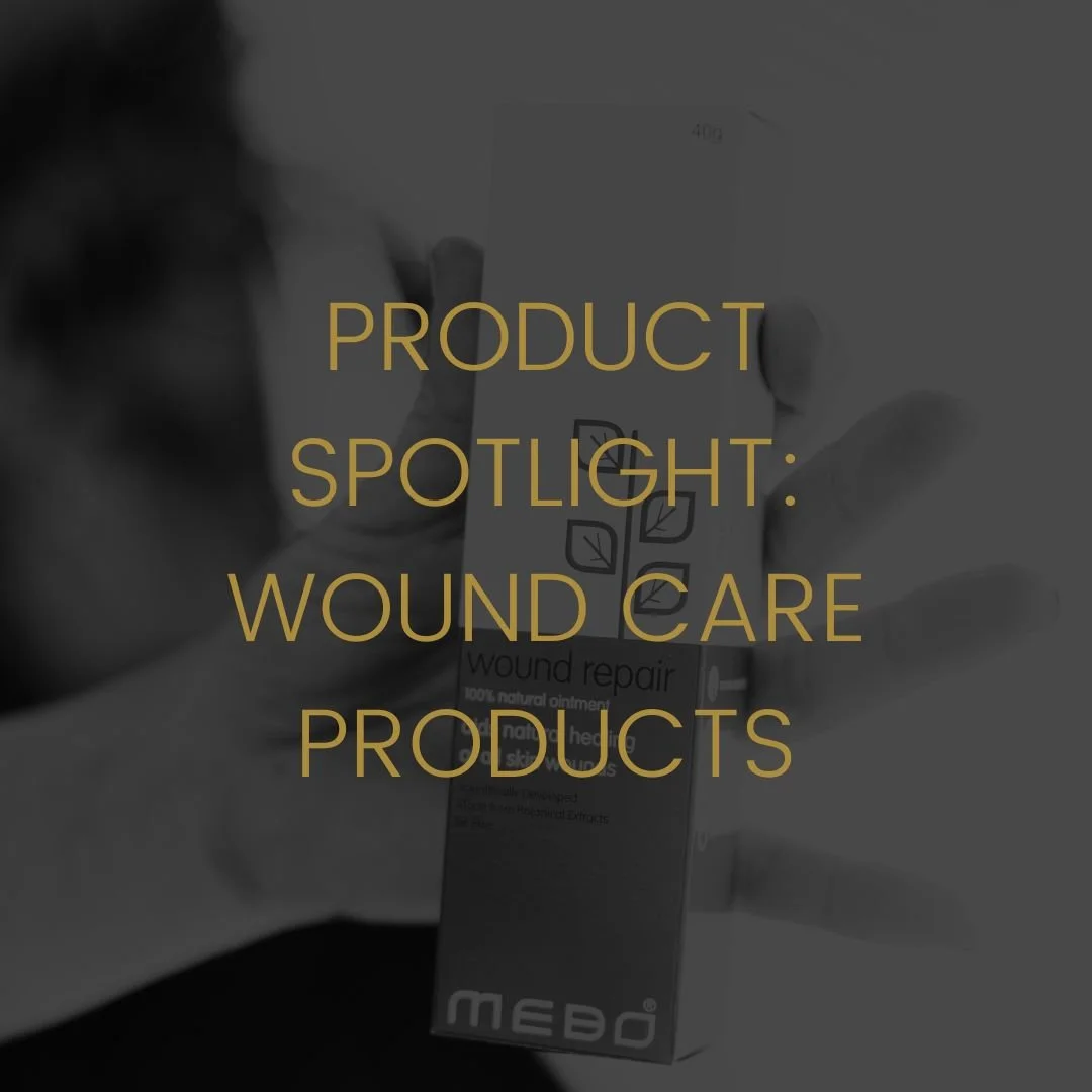 Did you know we stock wound care products? 

Our favourites are:

Weleda calendula healing cream
Manuka magic 
Microdacyn
Mebo wound repair

Whether you&rsquo;re preparing for a procedure or topping up your first aid kit, these are go-to products we 