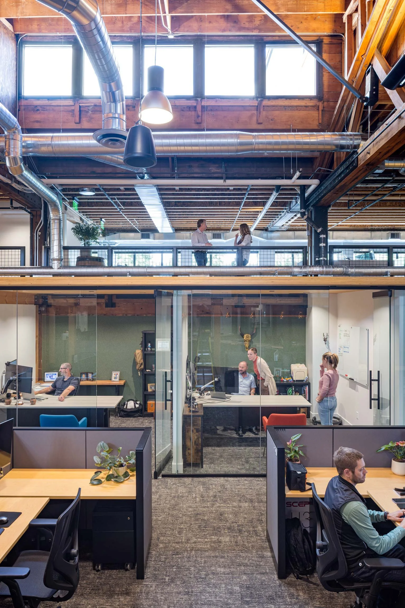 First floor office spaces with mezzanine on top