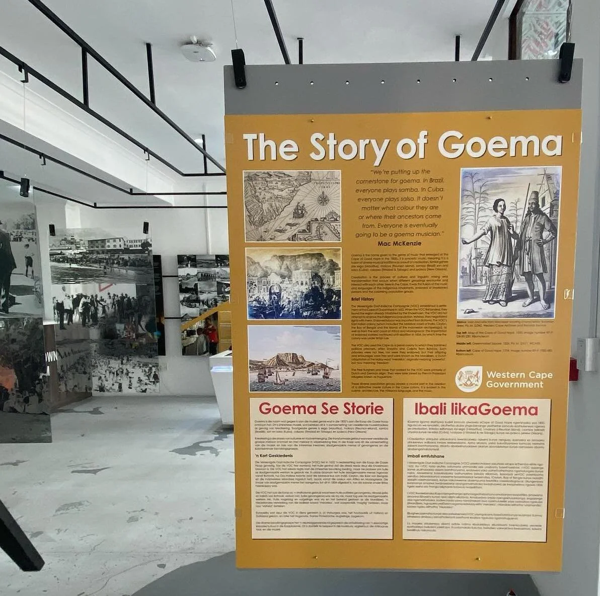 We are excited to inform you of a new exhibition at the Cape Town Museum Walk-in Centre. The exhibition celebrates Goema, a genre of music that emerged in the Cape in the 1800s and is best associated with Cape Town's New Year Minstrel Carnival. 

The