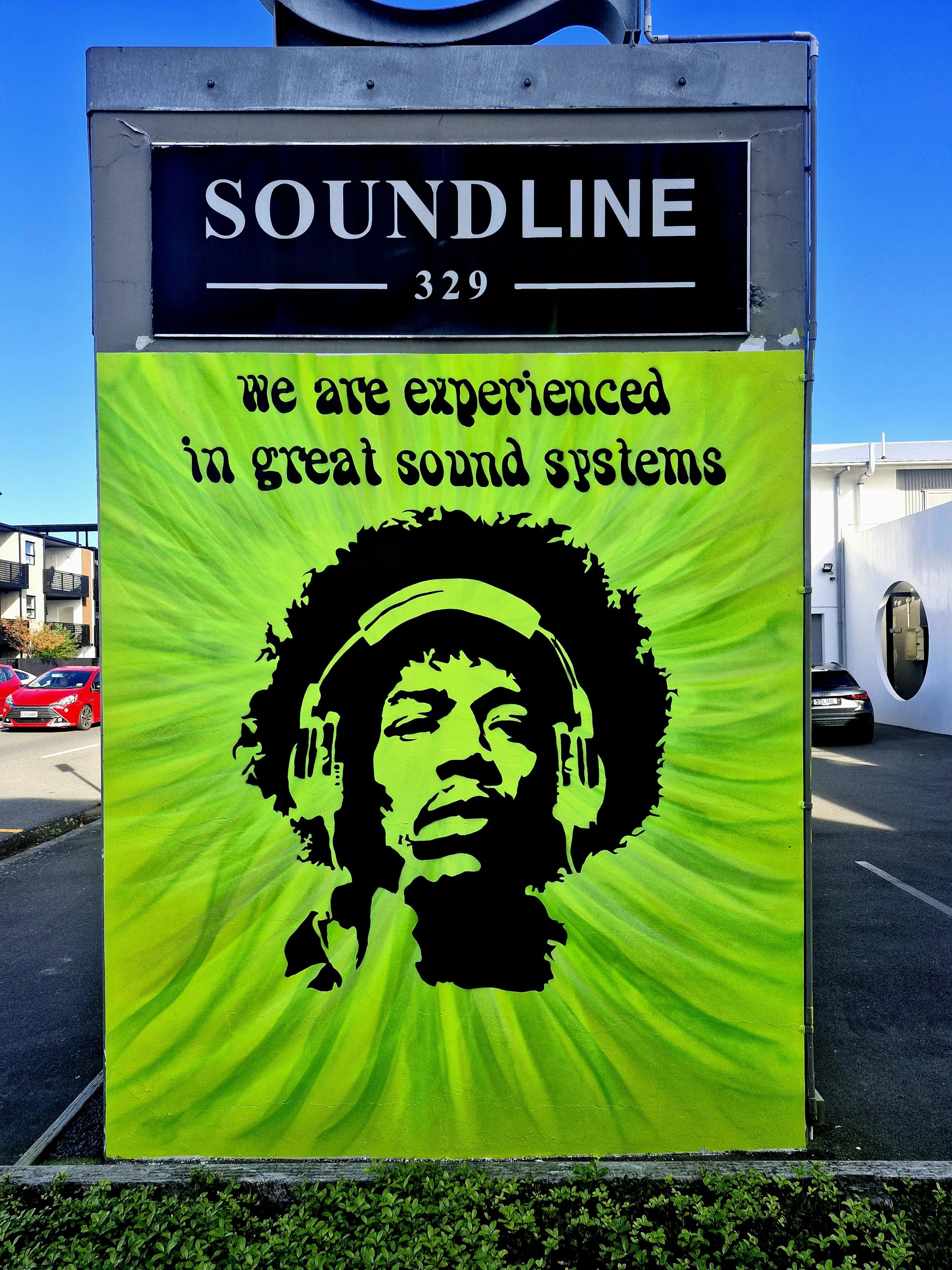 Jimi Hendrix stencil sign for Soundline 2026