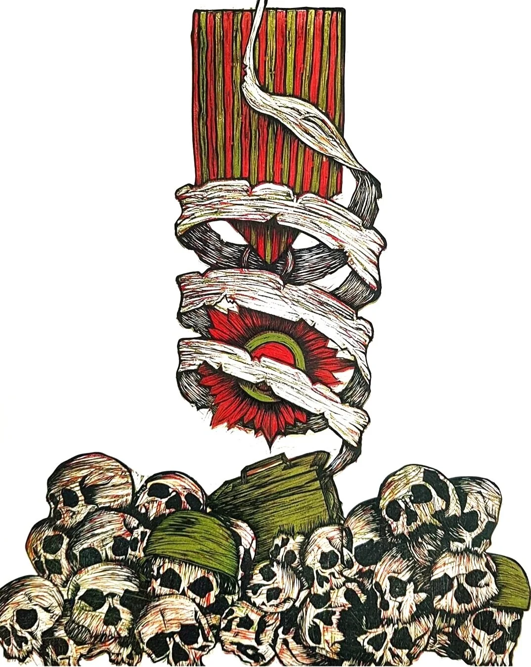 Memory Tether [woodcut]. 2017. SOLD OUT.