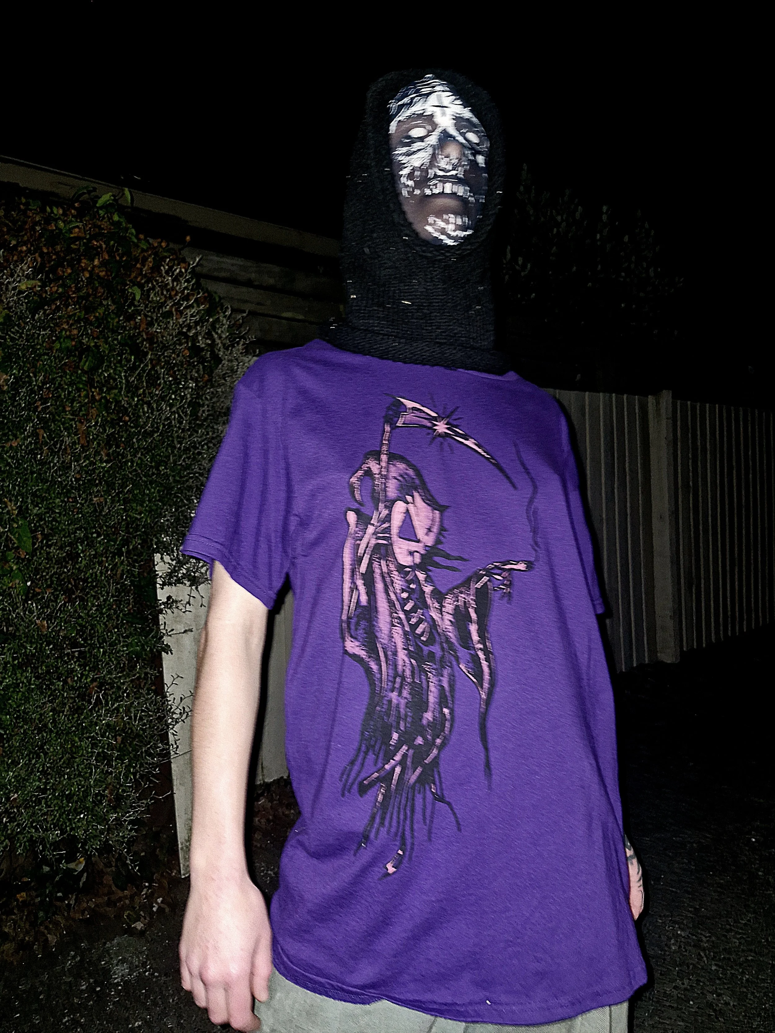 Reaper character woodblock tee. 2026.