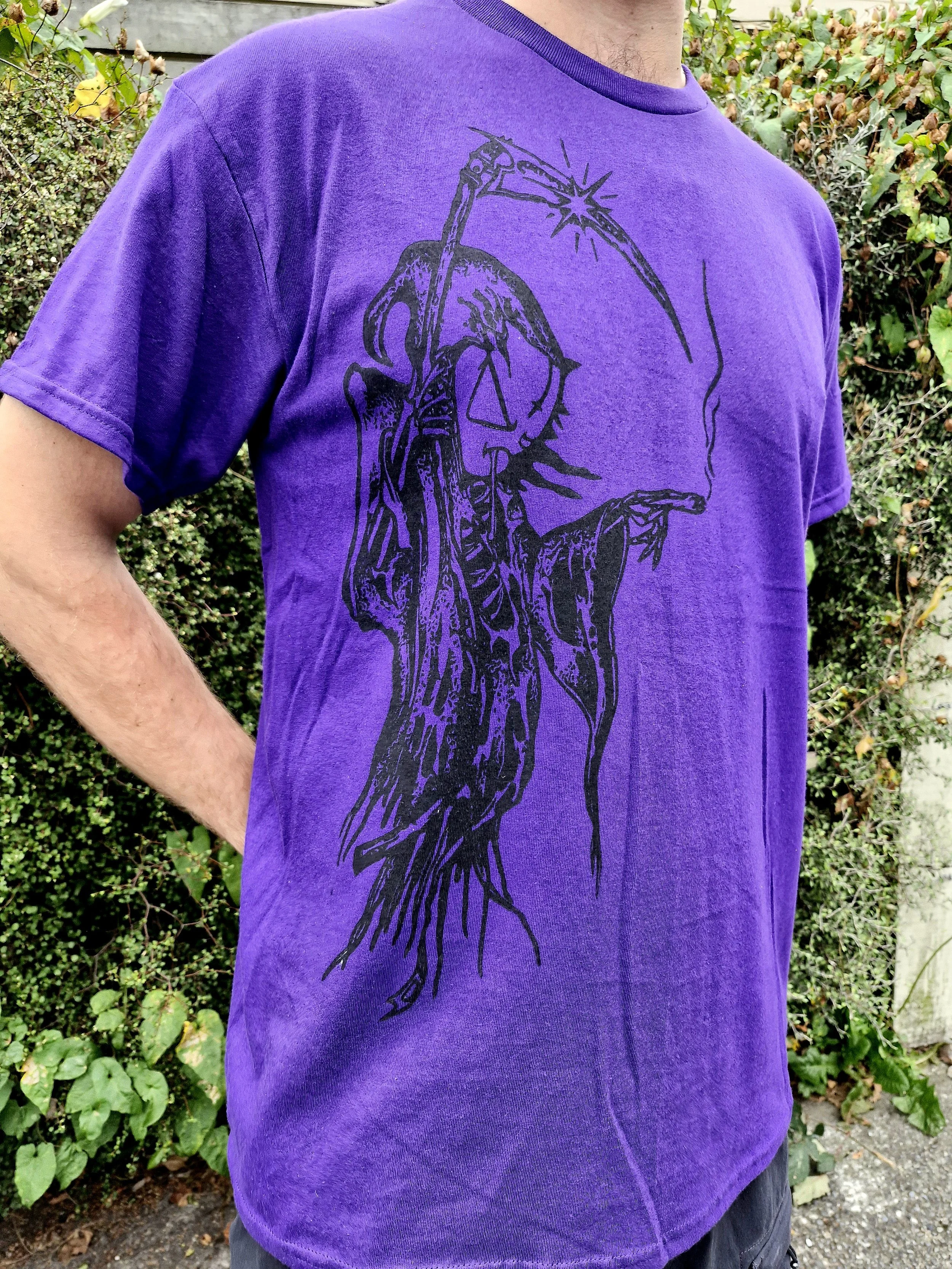 Reaper character woodblock tee. 2026.