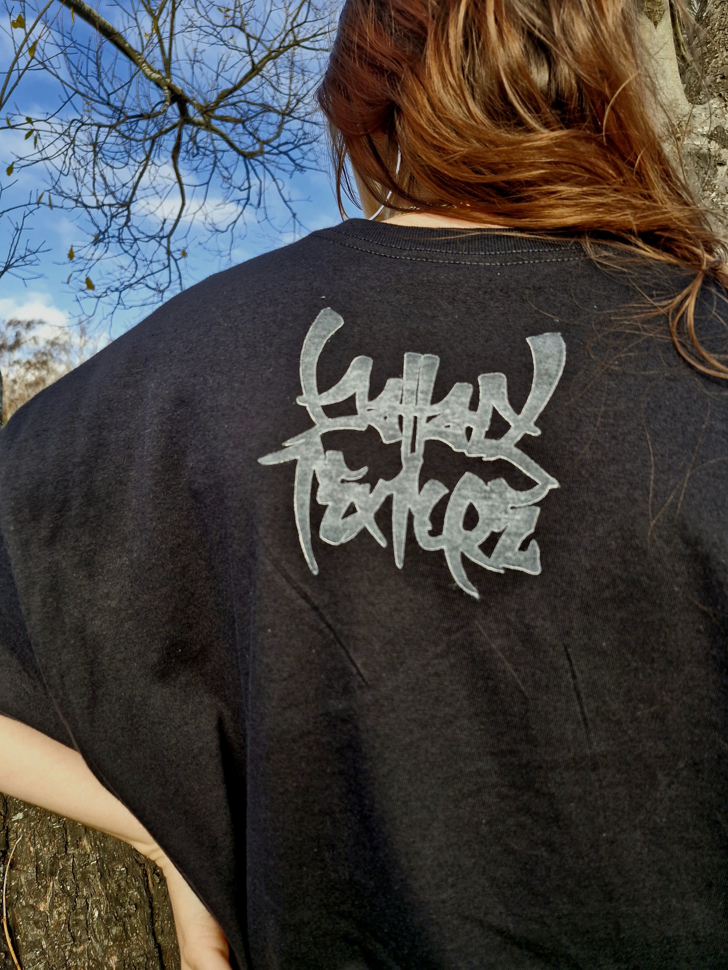 Ballad x Texture woodblock collab tee (rear)