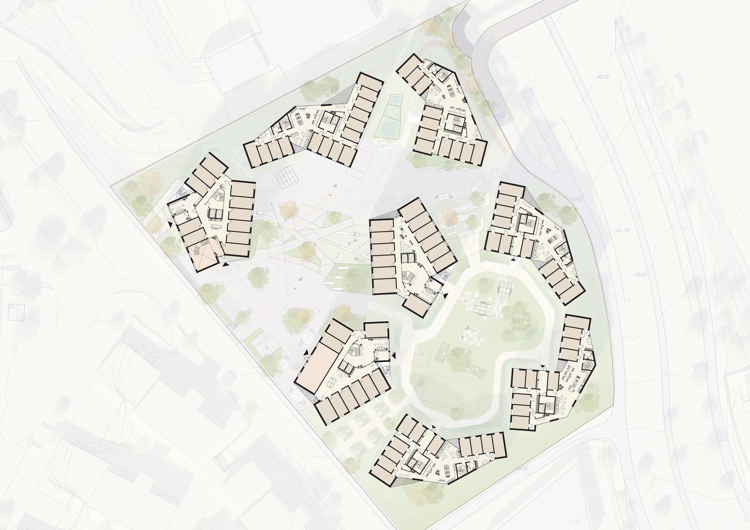 Utomhus plan for studentboliger av A-lab