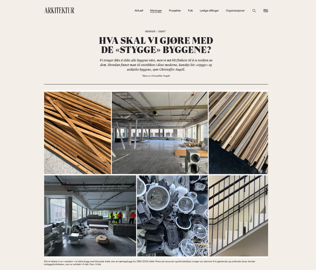 artikkel om hvordan A-Lab jobber med  ombruk, ROT  og arkitektur