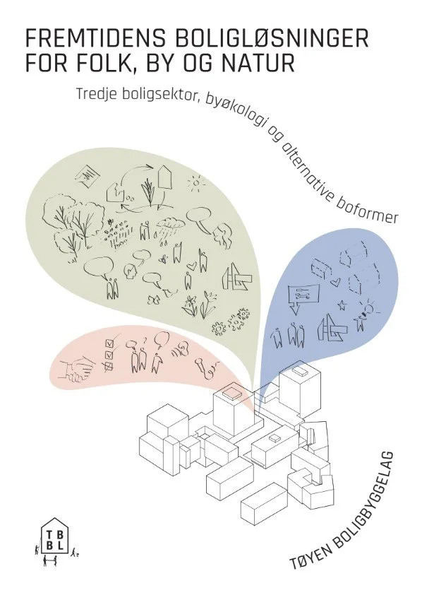 Forsiden til rapport av Tøyen boligbyggelag som A-Lab var medvirket i Bygningsvolumer med tankebobler. Bildet linker til rapporten.