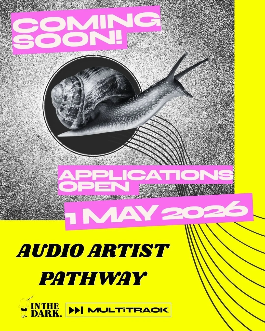 Get ready! @multitrackfellowship &amp; @inthedarkradio are teaming up to offer an exciting new opportunity to support mid-career audio producers. The Audio Artist Pathway will be a year-long programme offering six mid-career audio producers from unde