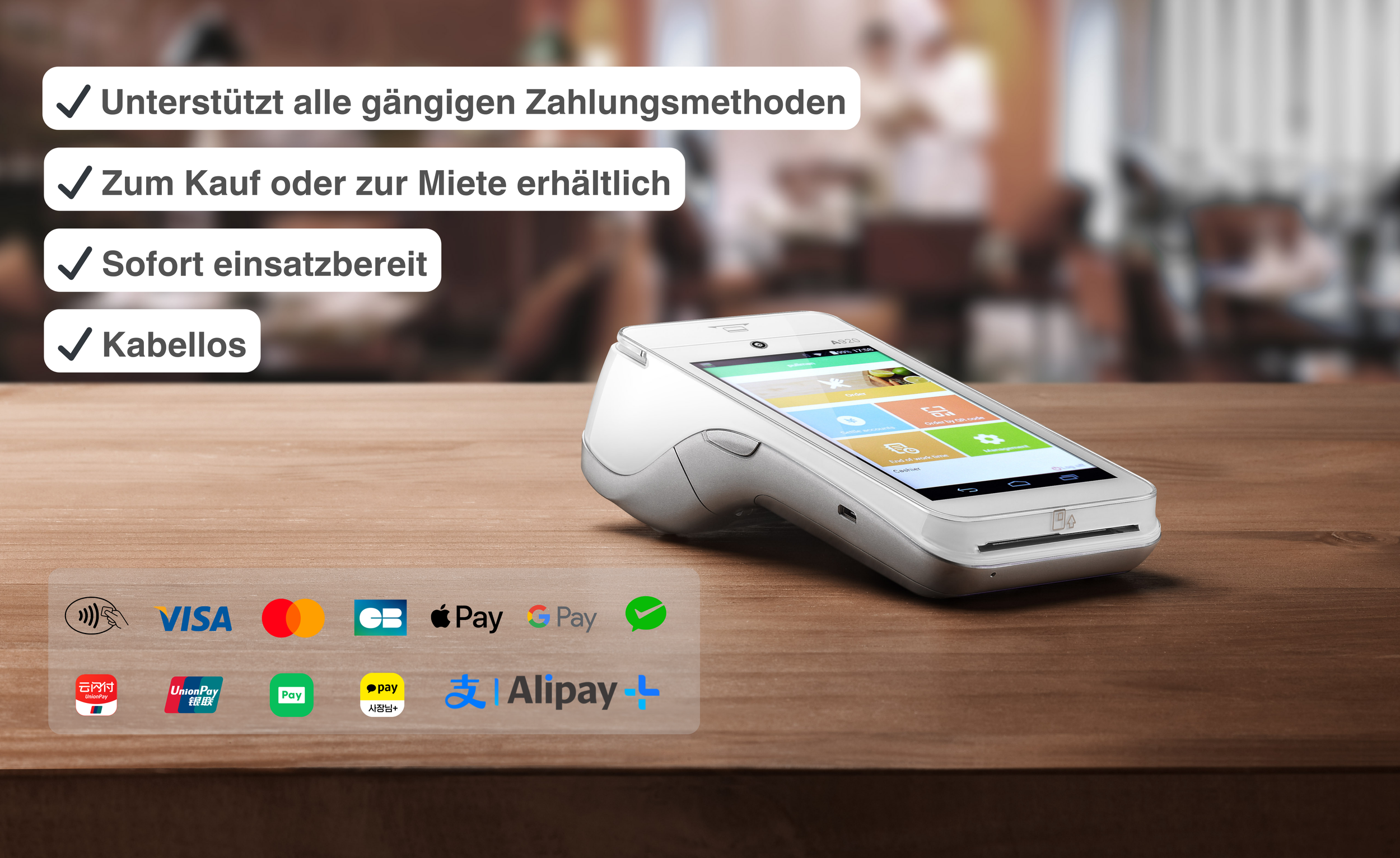 Zuverlässiges Kartenterminal einfach zu bedienen für Ihr Geschäft