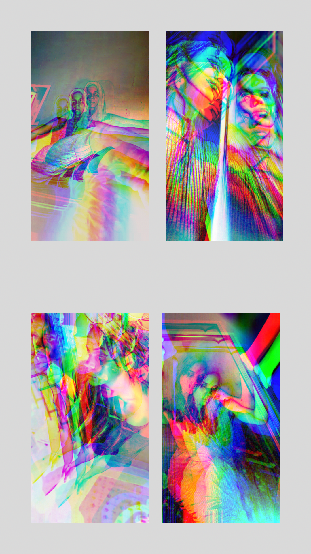 4 pack Trippy wallpaper Light