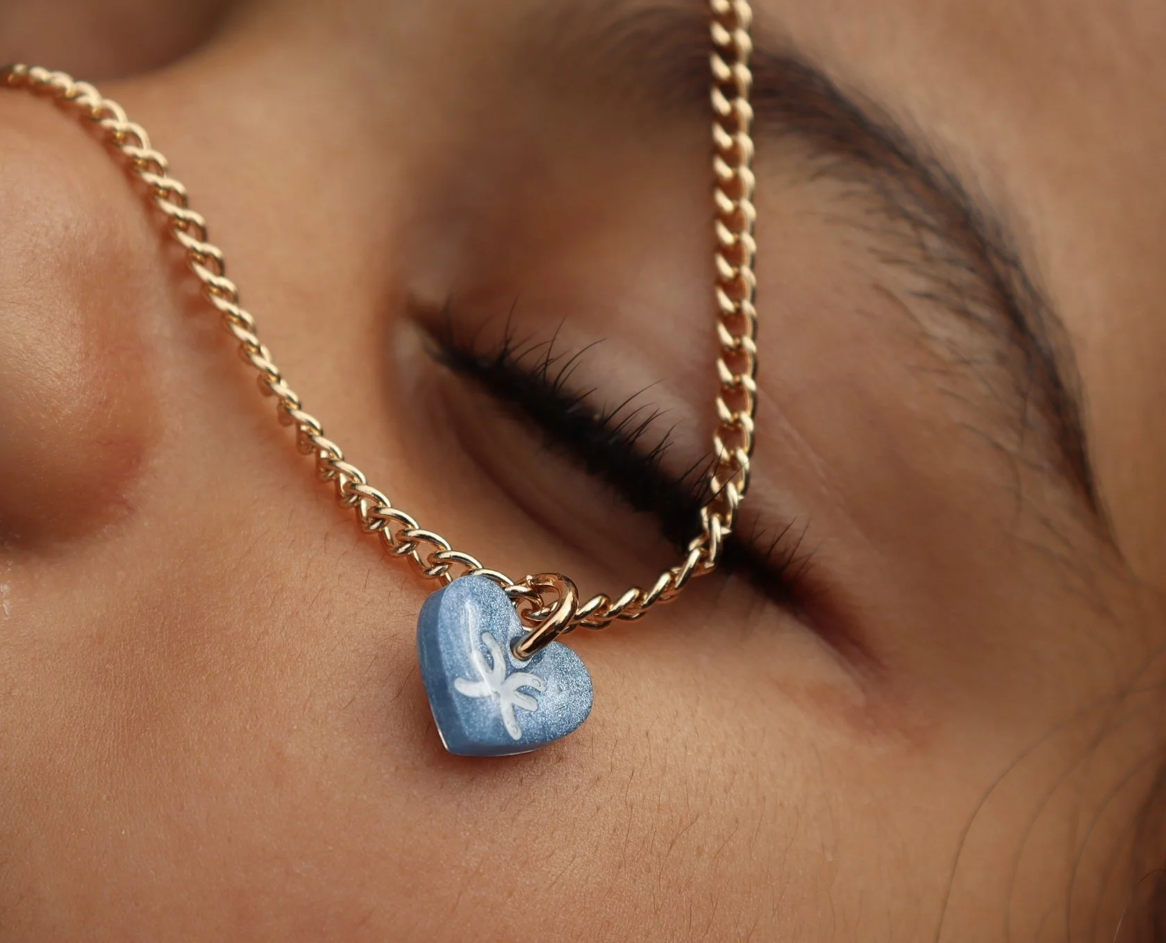Pisces Heart Necklace in Gold.
