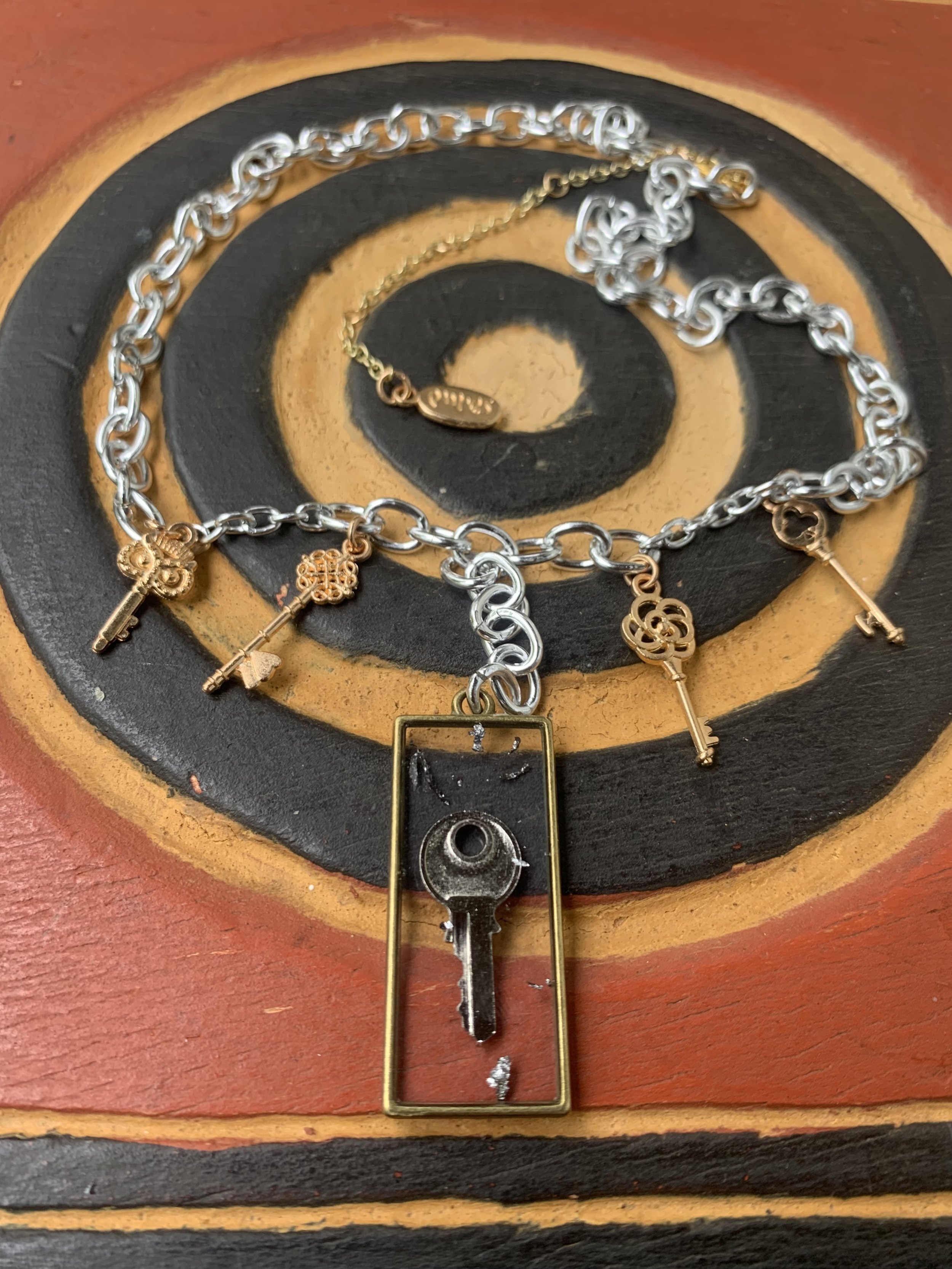 Custom Vintage Key Necklace Set. Necklace and earrings made from old keys!