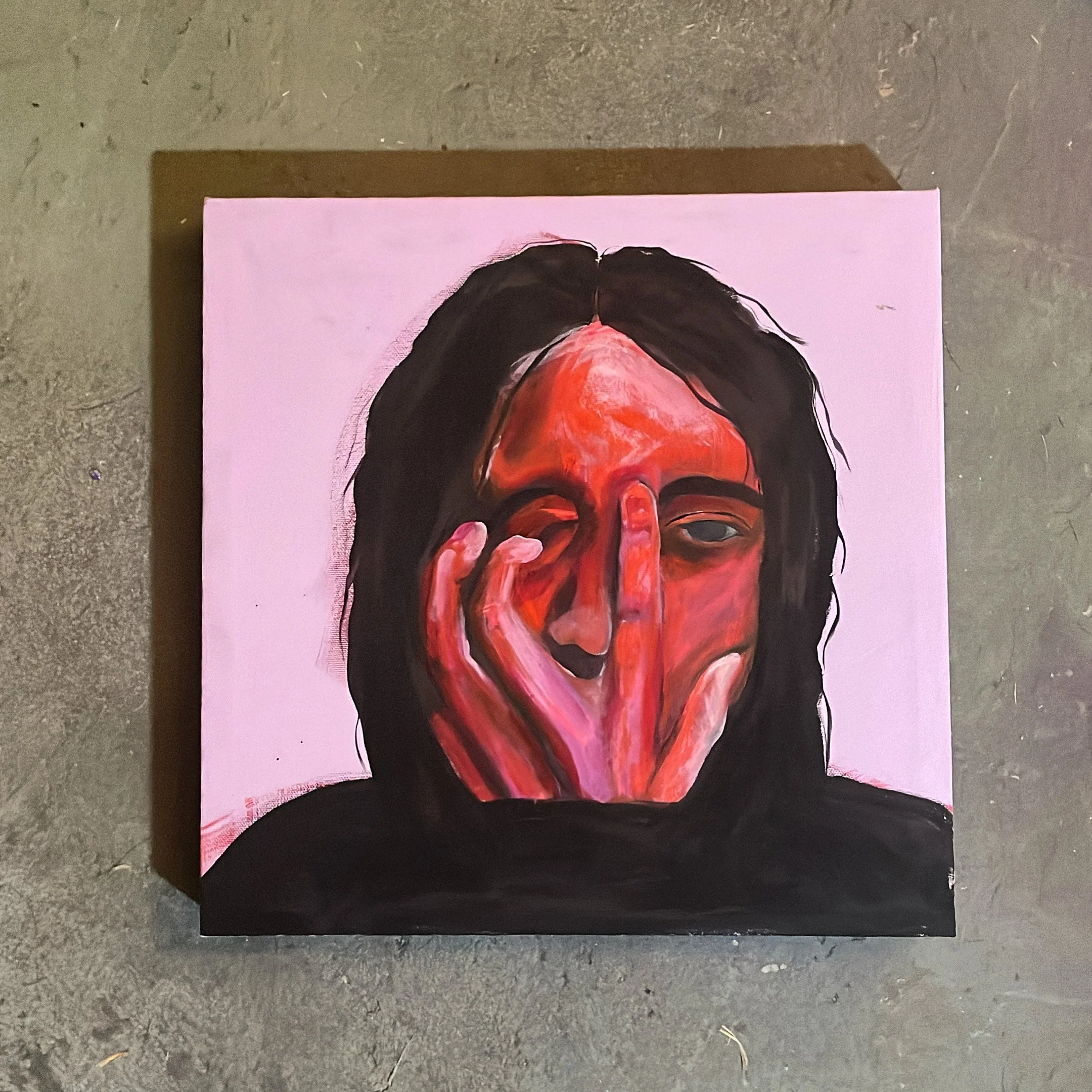 Frustration 8x8 Acrylic Painting