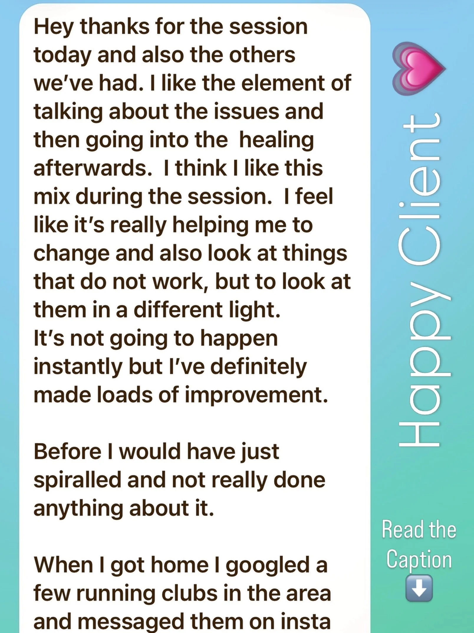 The biggest breakthrough isn&rsquo;t when I can see a client changing&hellip;
it&rsquo;s when THEY can. 💗

Messages like this genuinely make my day.

Because real change isn&rsquo;t about suddenly having a perfect life.

It&rsquo;s noticing that som