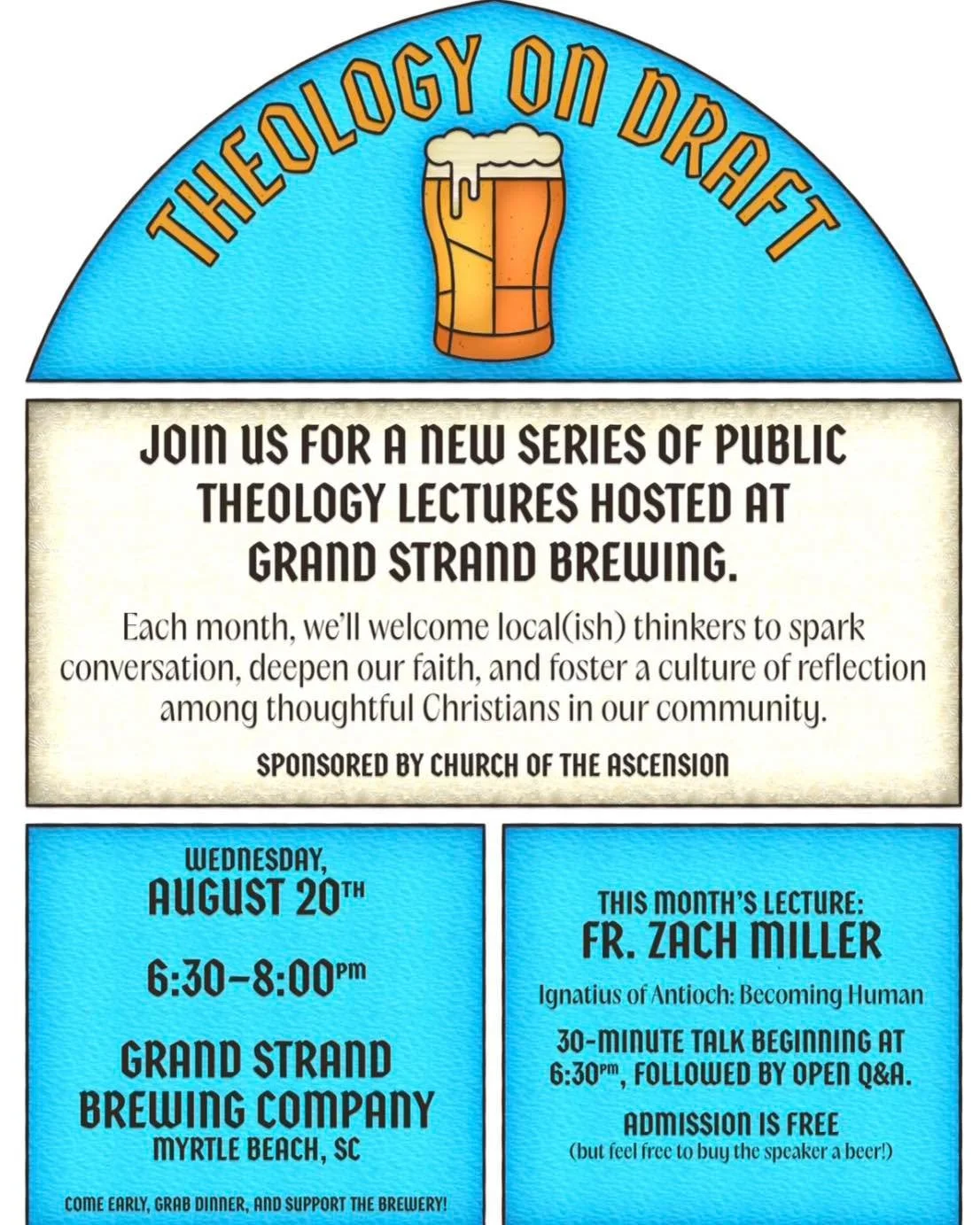 Come and join our friends from Ascension Anglican Church for a fun evening, Wednesday at 6:30pm. Our own Fr. Zach will be the speaker!