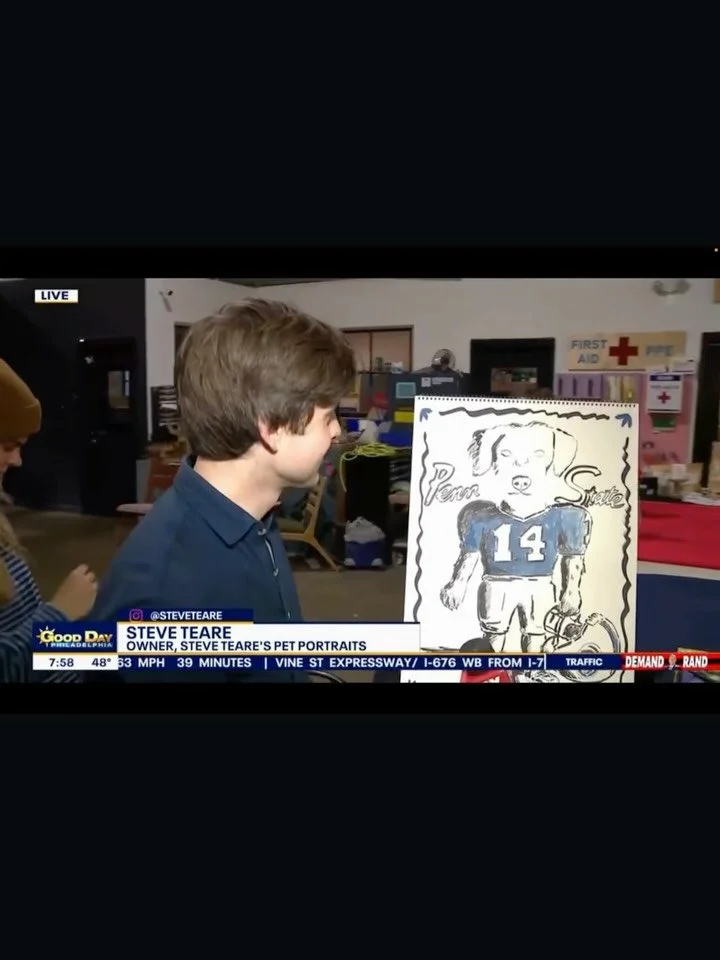 This morning I had a brush with local celebrity. Thanks to the folks at&nbsp;@nextfab_phl, I got to appear on&nbsp;@fox29philly and make a large-scale Penn State-themed sketch for the occasion.&nbsp; It was quite energizing to be in NextFab&rsquo;s w